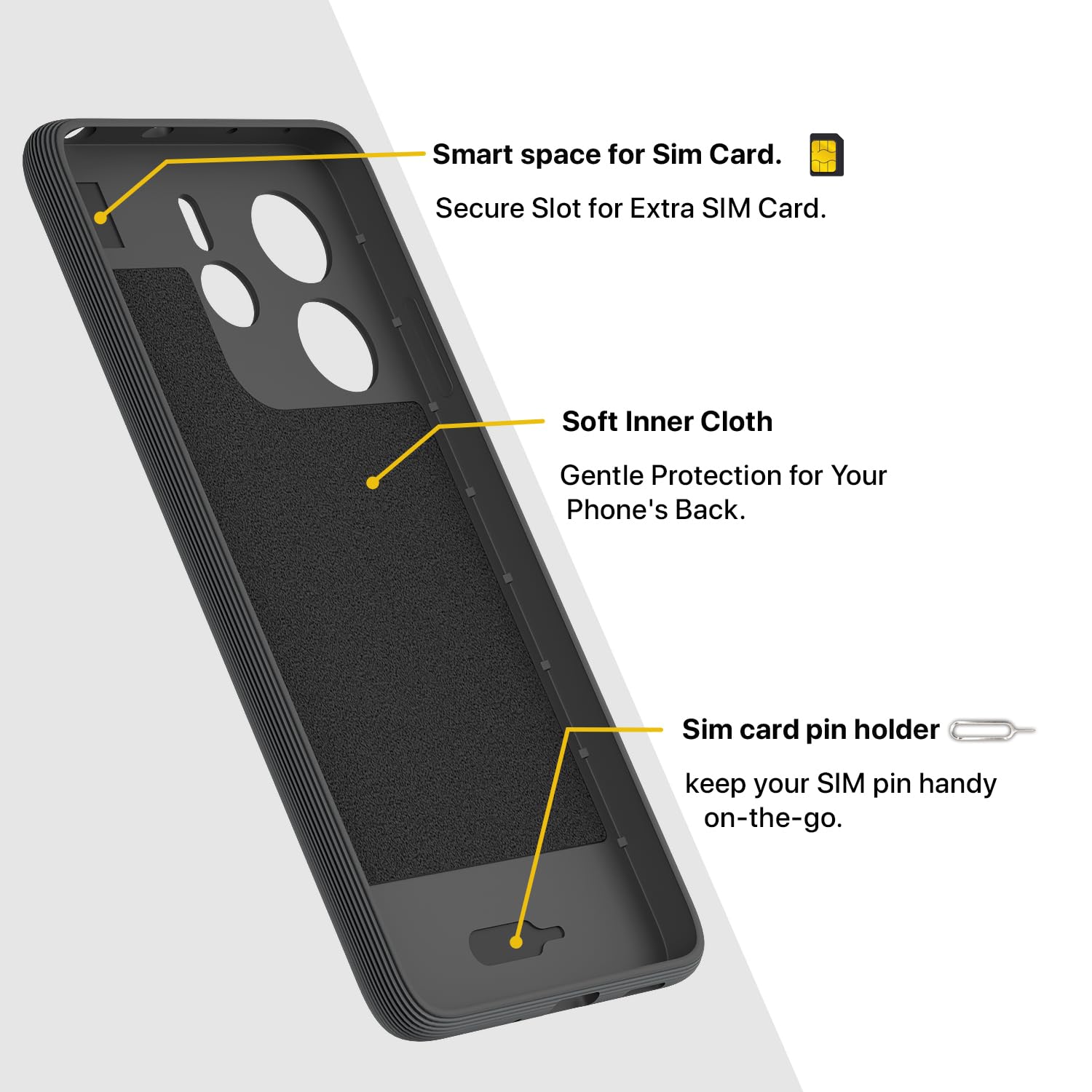 Pikkme Redmi Note 14 5G Gencase Back Cover (Grey)
