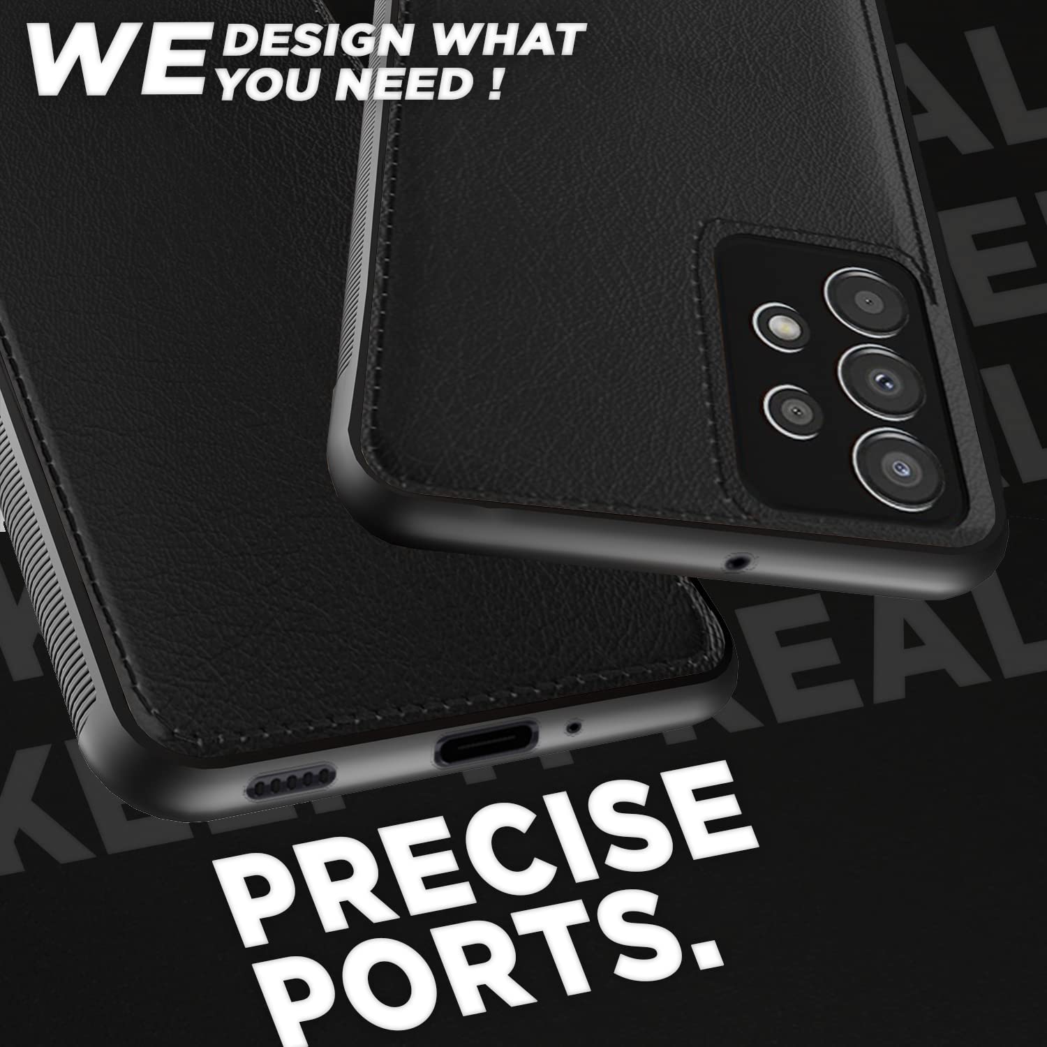 Pikkme Samsung Galaxy A33 5G Leatherback Back Case | Black