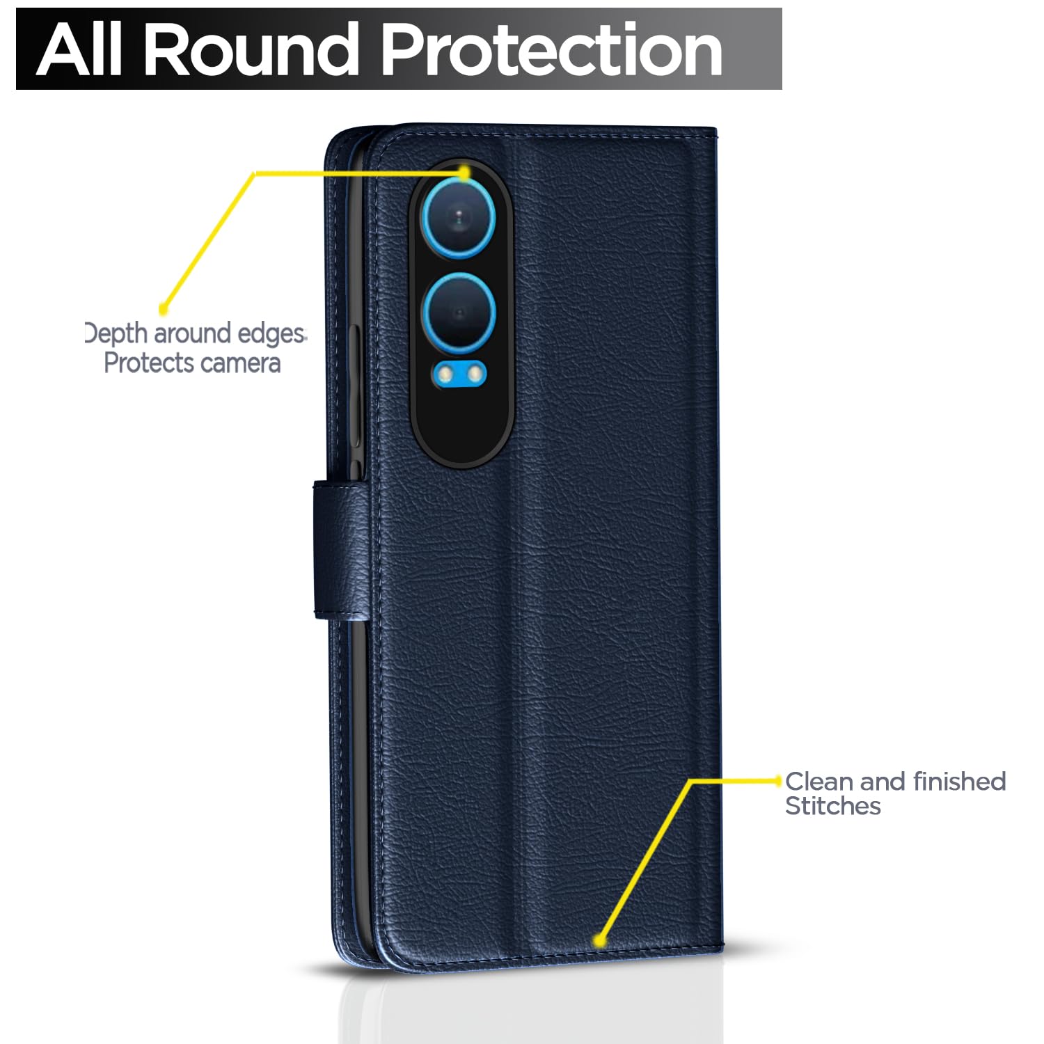 Pikkme OnePlus Nord CE 4 Lite 5G Vintage Flip Cover (Blue)