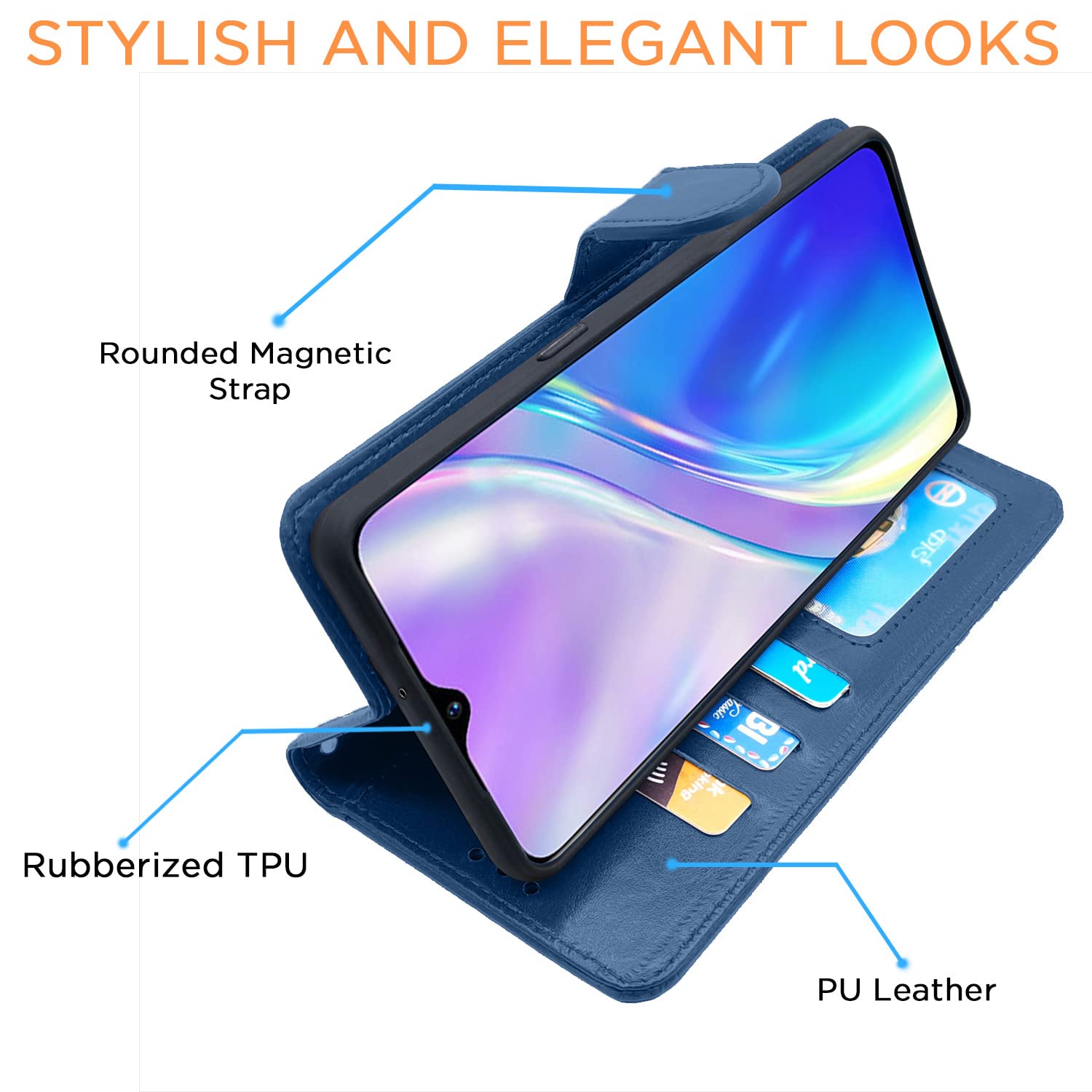 Pikkme Realme XT Vintage Flip Cover | Blue