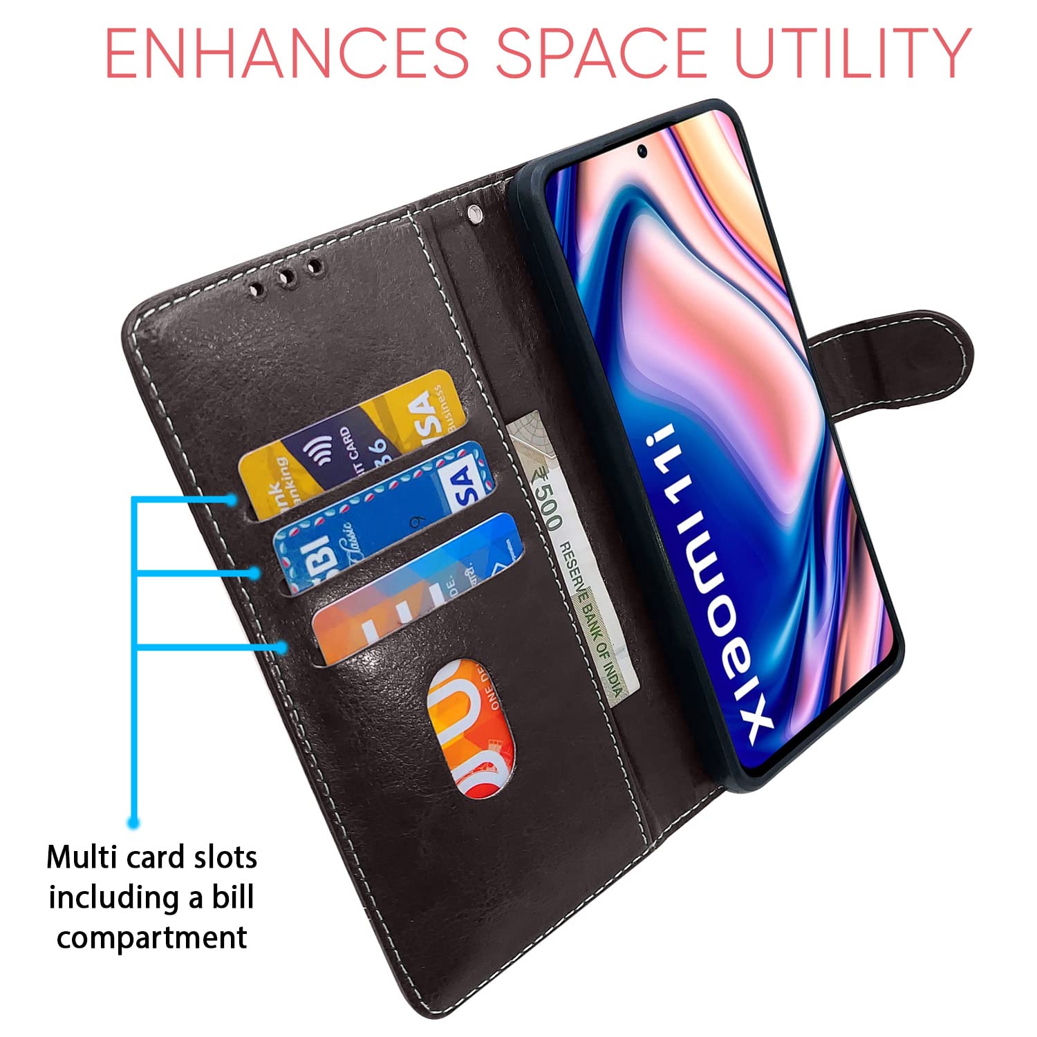 Pikkme Mi 11i 5G/11i coffee & brown wallet flip cover – photo 3