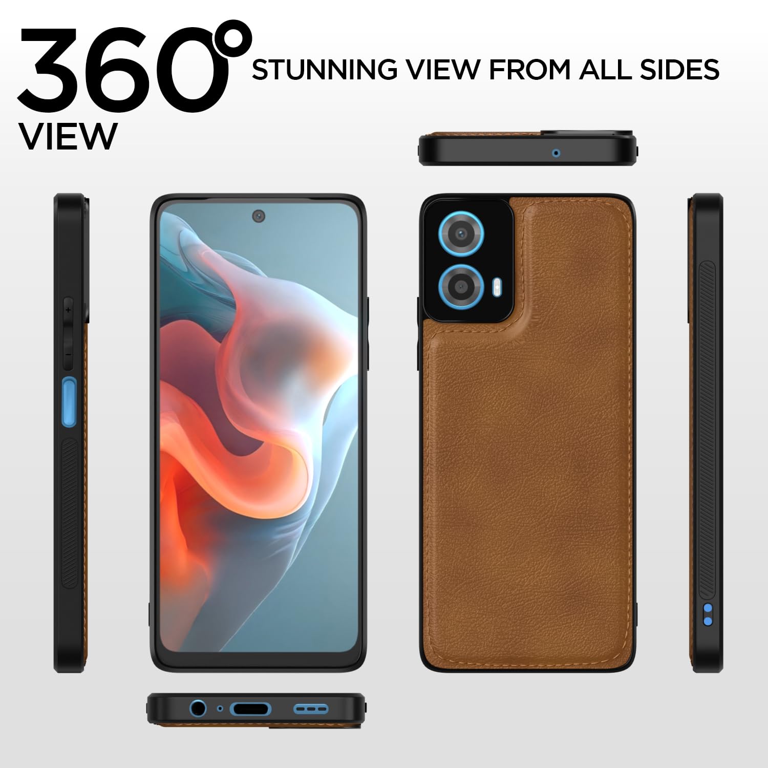 Pikkme Moto G34/G45 5G Leather brown back cover – photo 2