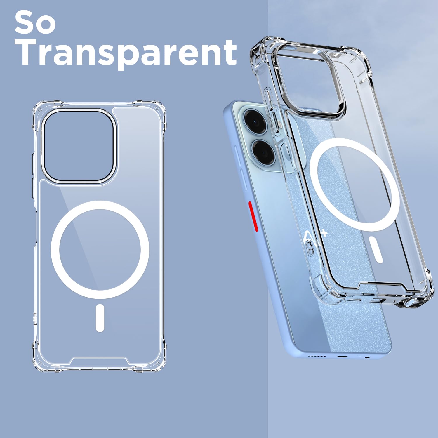 Transparent mag-safe back cover for Ai+ Pulse 2 – Pikkme – photo 2