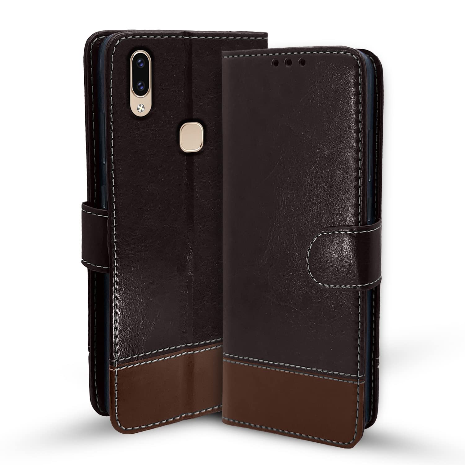 Pikkme Vivo V9 Magnetic coffee & brown flip case