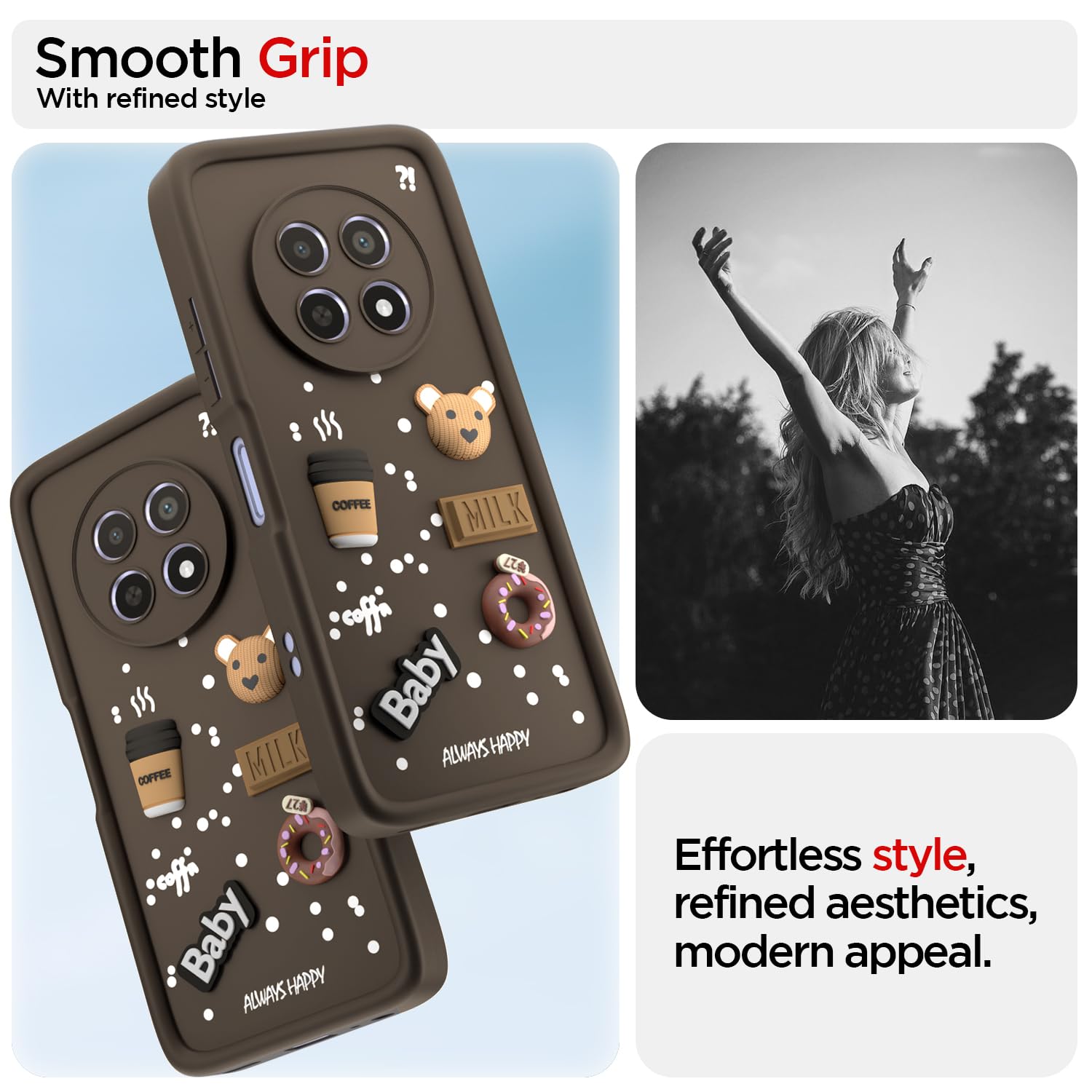 Pikkme brown Silicone mobile cover for Realme Narzo 70x 5G/N65/13/12/12X 5G/C65 – photo 2