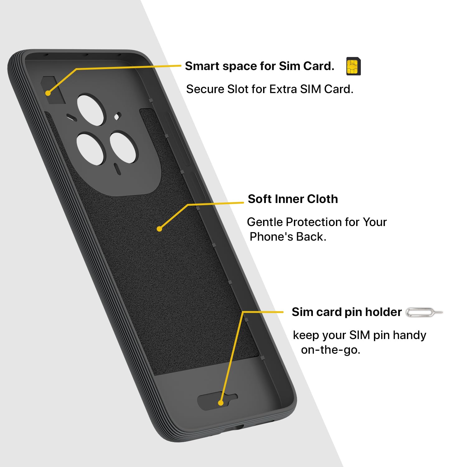 Pikkme Realme 14 Pro Plus 5G / Realme P3 Pro 5G Gencase Back Cover (Grey)