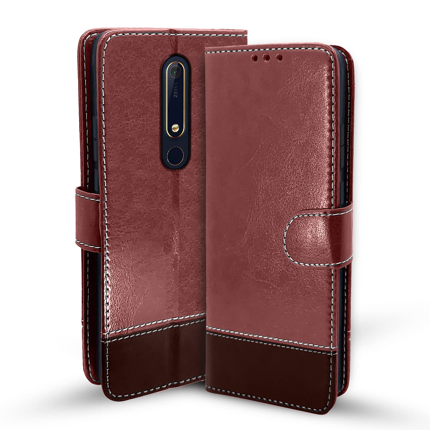 Brown & coffee Magnetic mobile flip cover for Nokia 6.1 Plus/6.1 – Pikkme