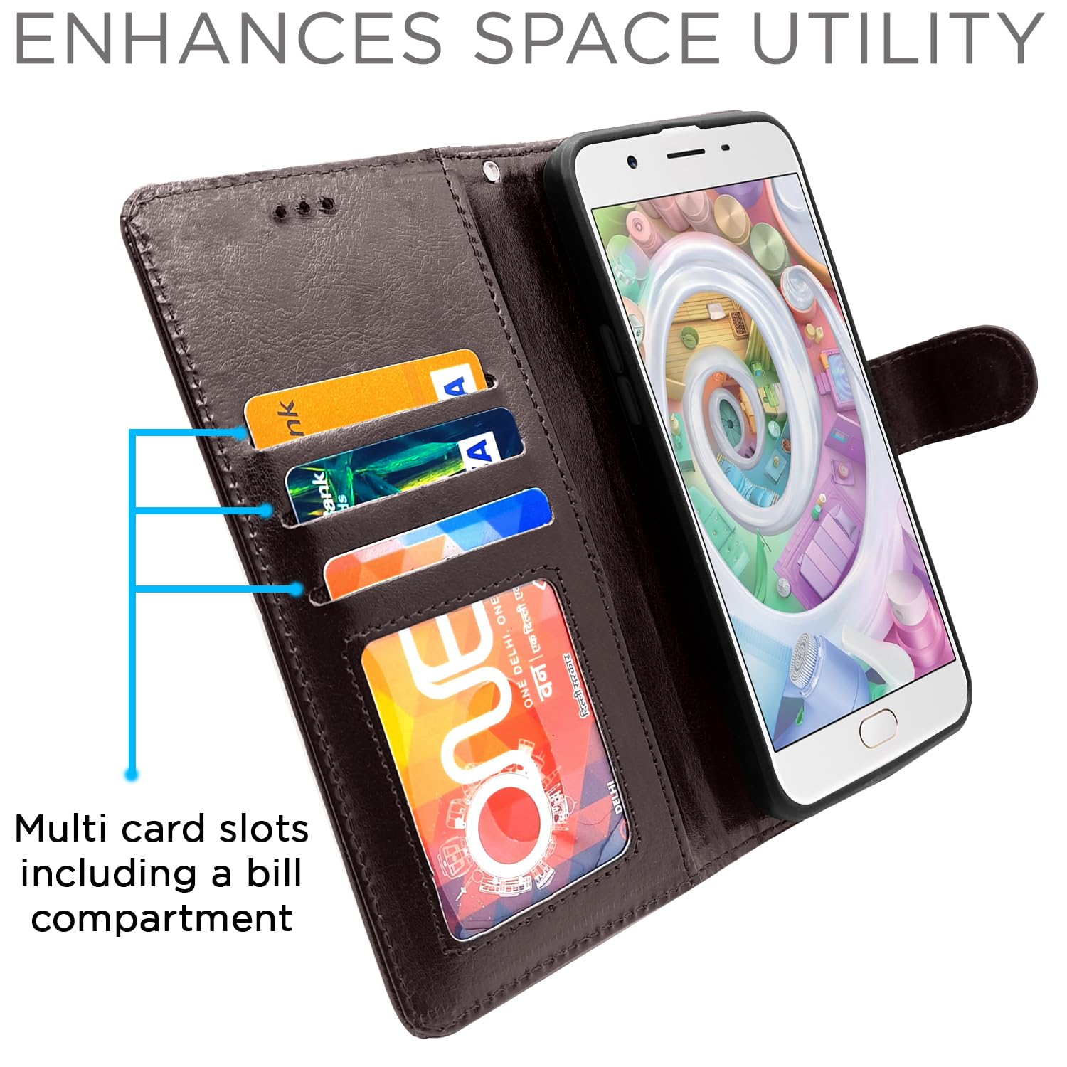 Coffee Wallet wallet flip cover for Oppo F1s – Pikkme – photo 4