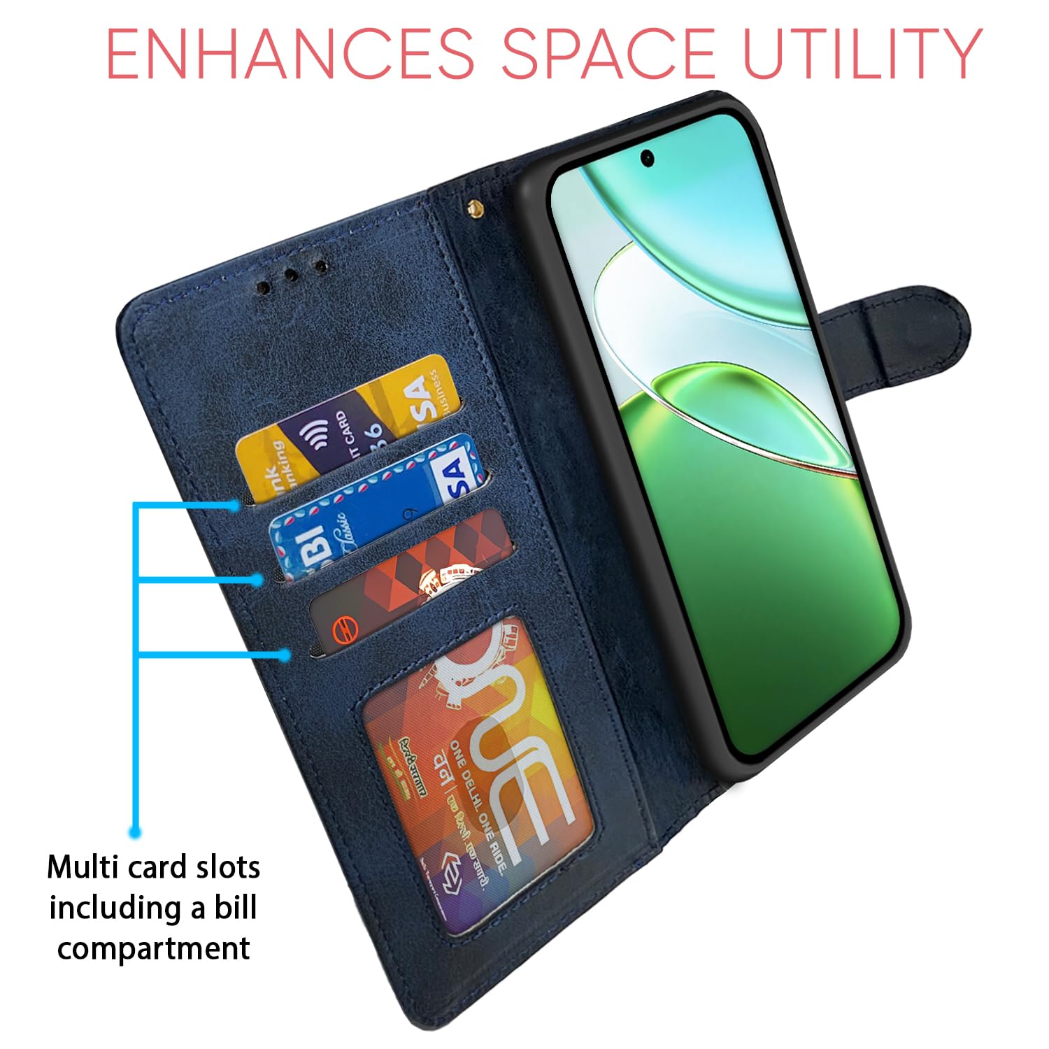 Navy & light blue mobile flip cover for Vivo T5x/Y51 Pro/iQOO Z11x 5G – Pikkme – photo 5