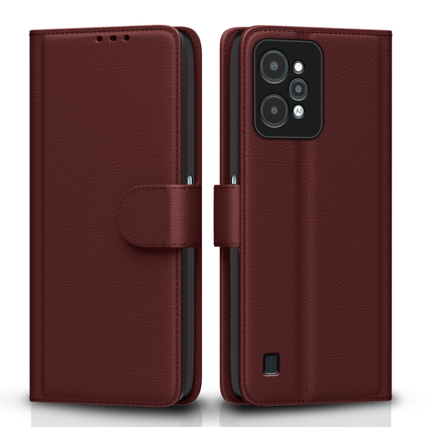 Brown flip cover for Realme C31 – Pikkme