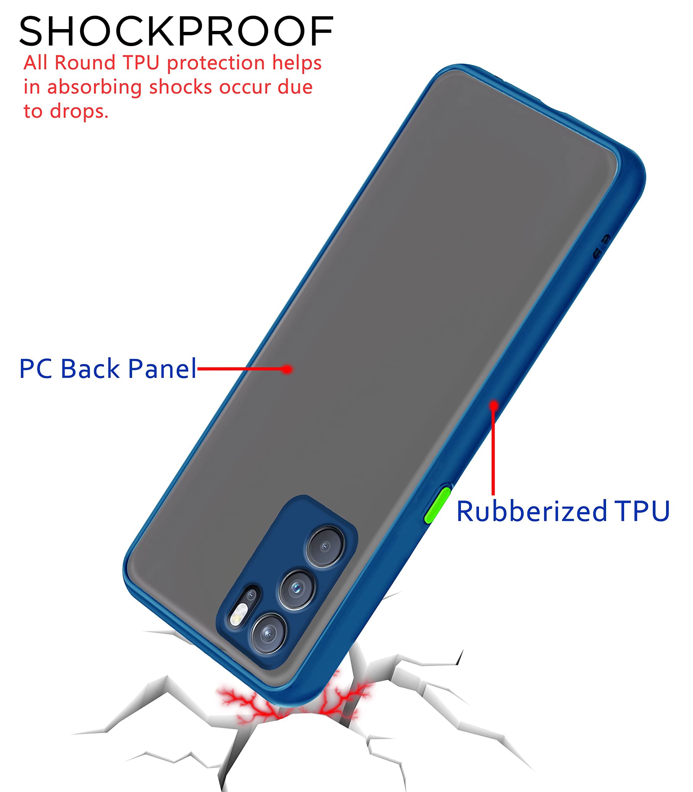 Pikkme blue Hybrid phone cover for Oppo Reno 6 Pro 5G – photo 4