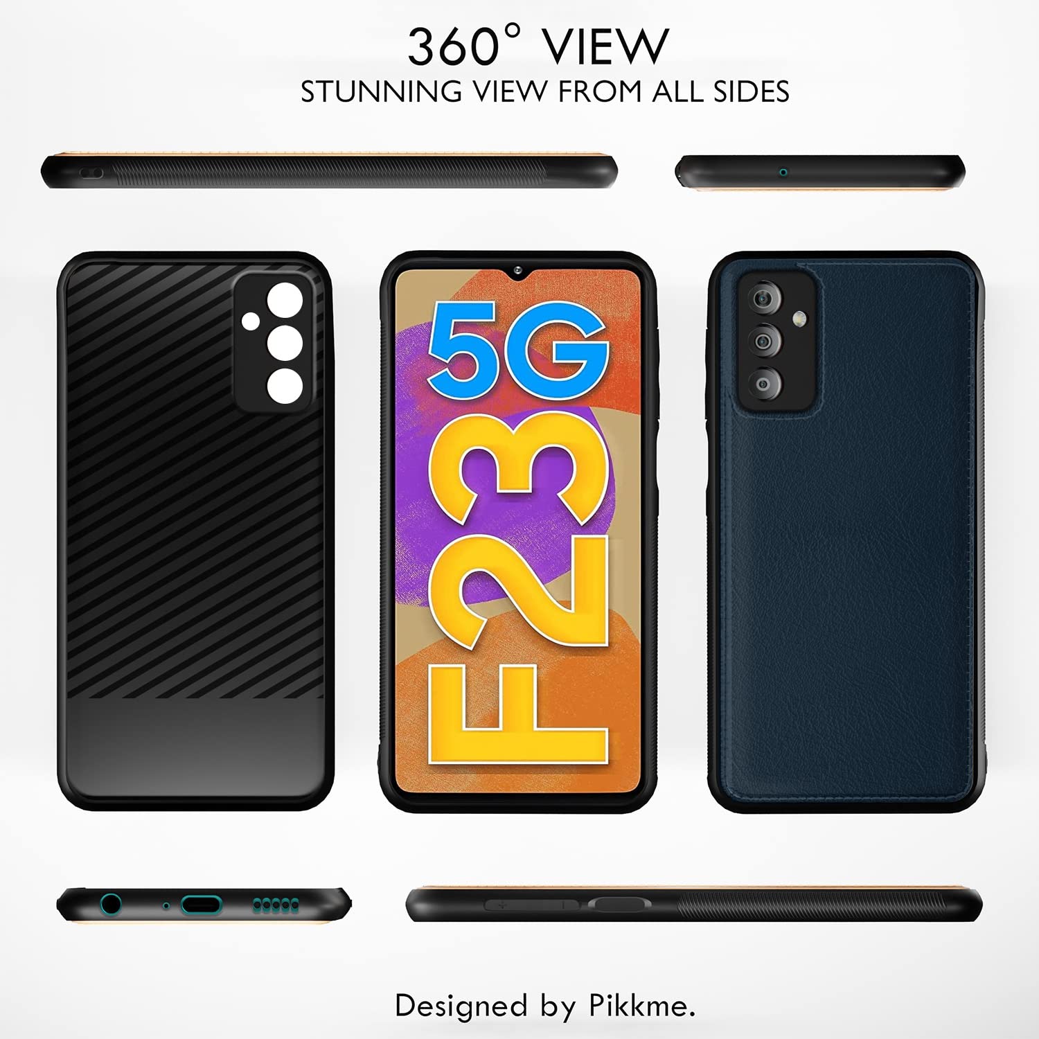 Pikkme Samsung Galaxy F23 5G Leatherback Back Case | Blue
