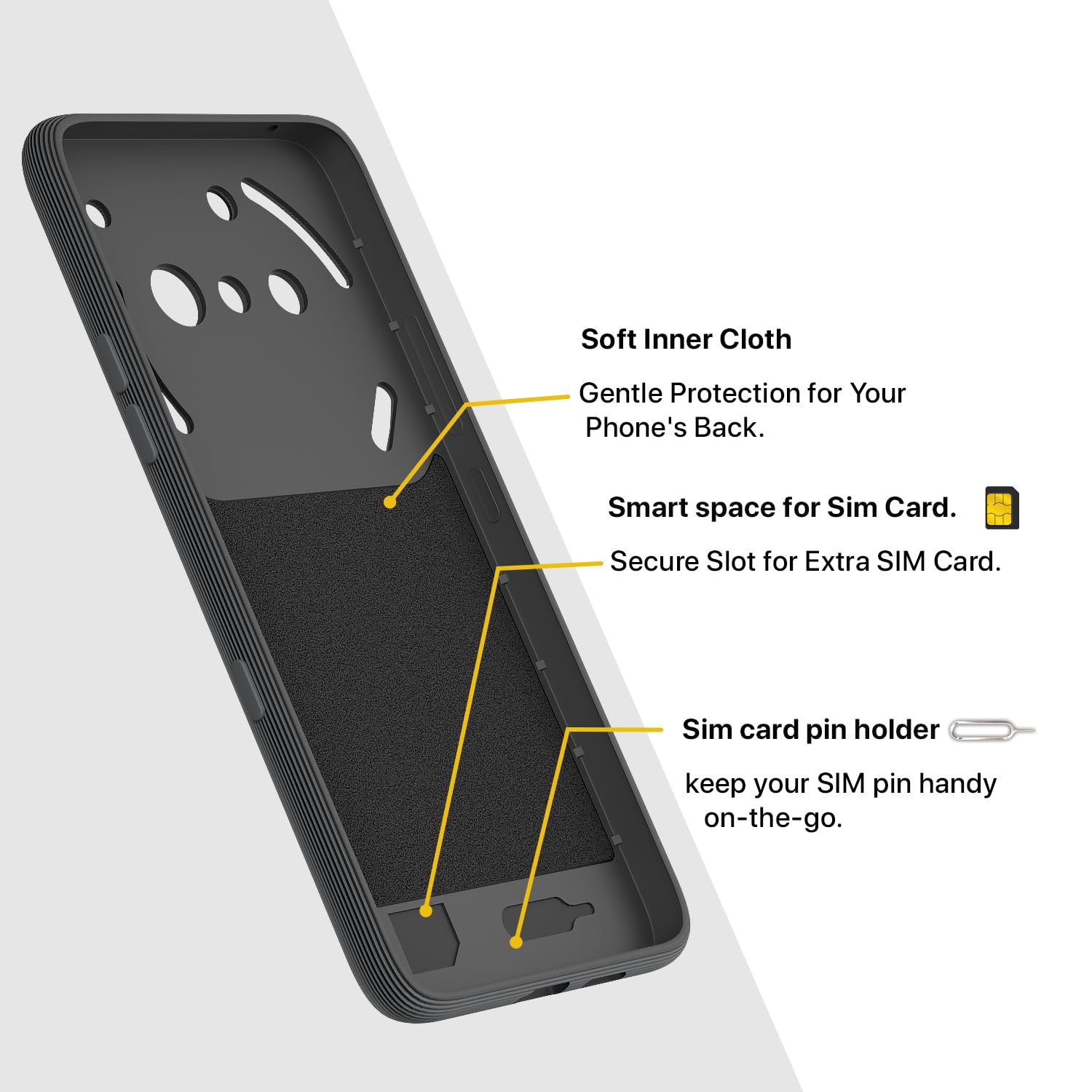 Pikkme Nothing Phone 3a 5G Shockproof Soft Flexible Gencase Back Cover (Grey)