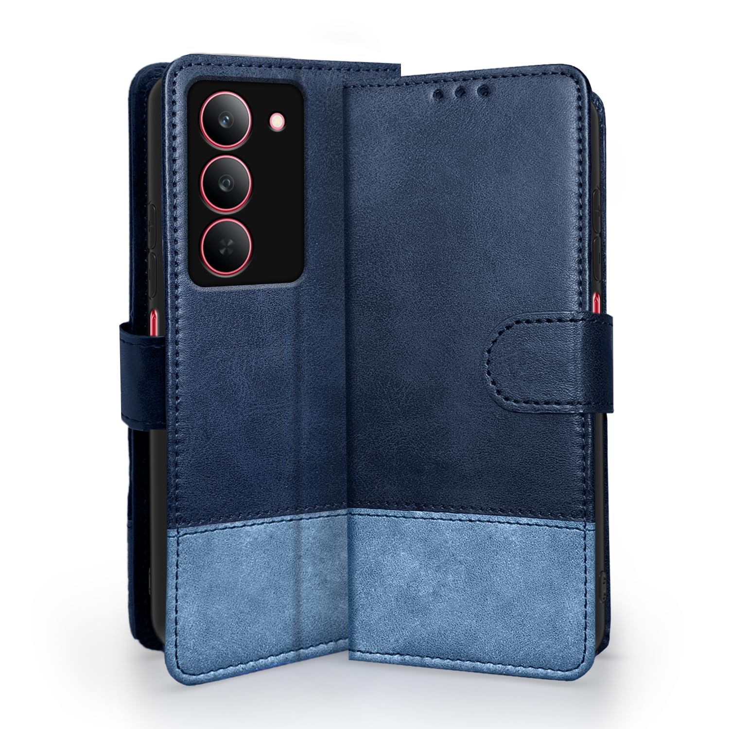 Pikkme Realme Narzo 80x/P3x/14X 5G navy & light blue wallet flip cover
