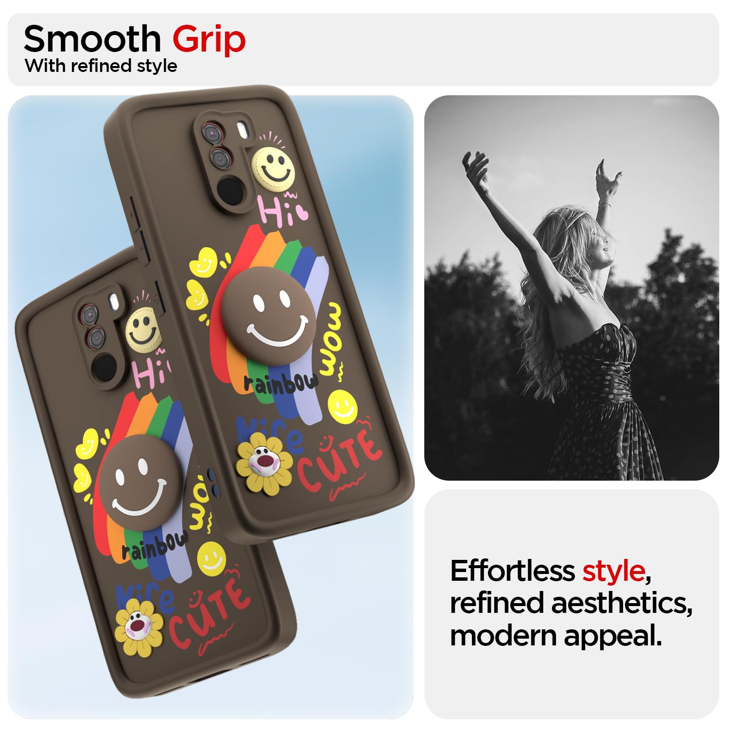 Brown Soft Silicone mobile cover for Poco F1 – Pikkme – photo 2