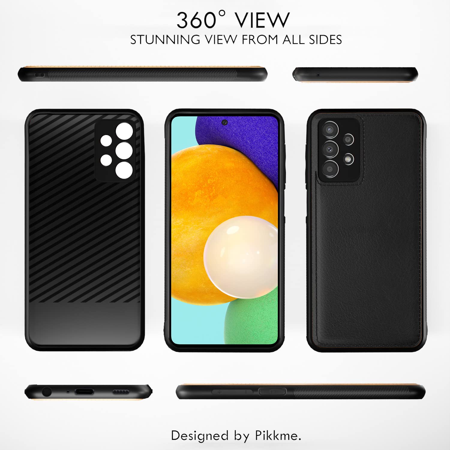 Pikkme Samsung Galaxy A52 / A52s 5G Leatherback Back Case | Black