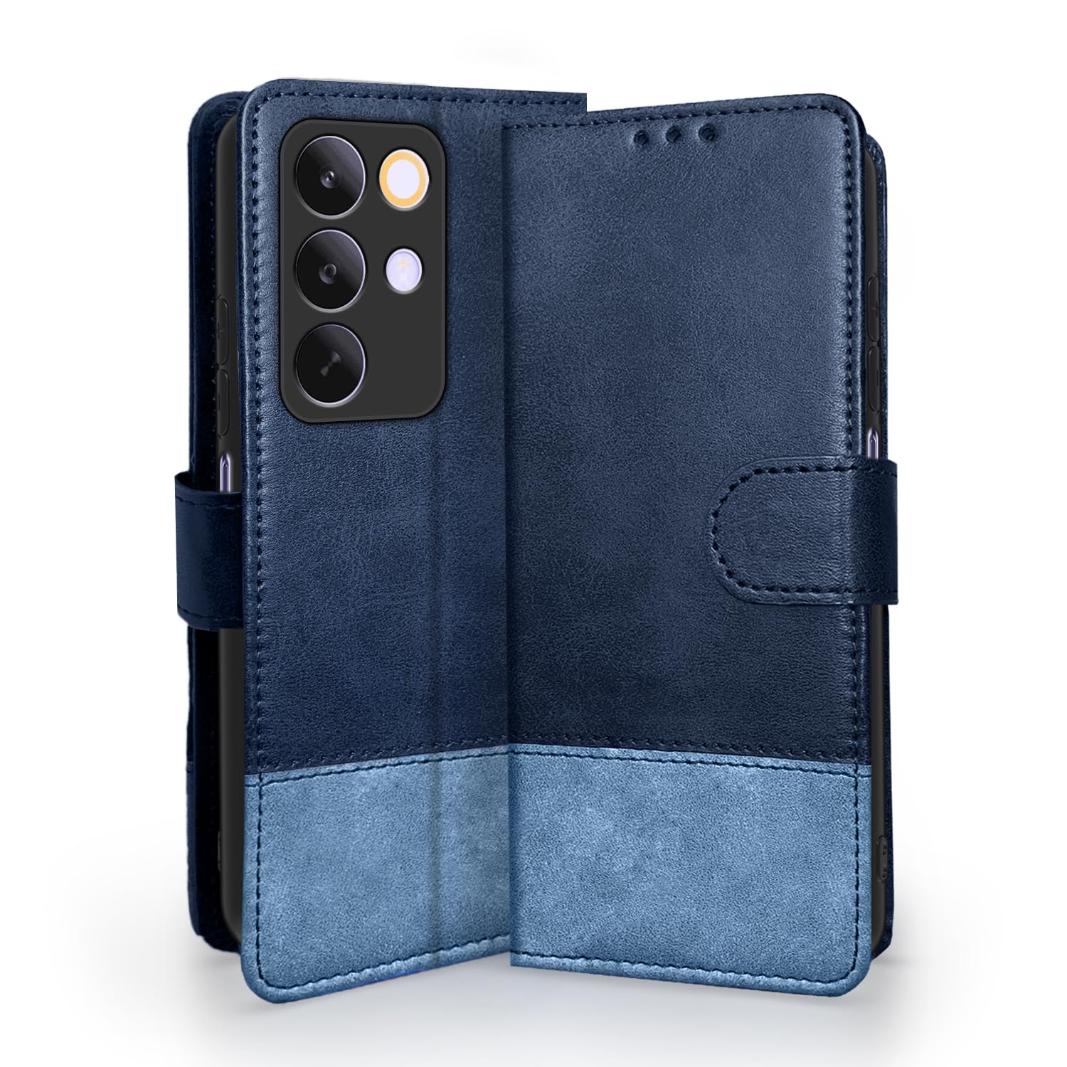 Navy & light blue Magnetic flip cover for Realme Narzo 90X/C85/15X 5G – Pikkme