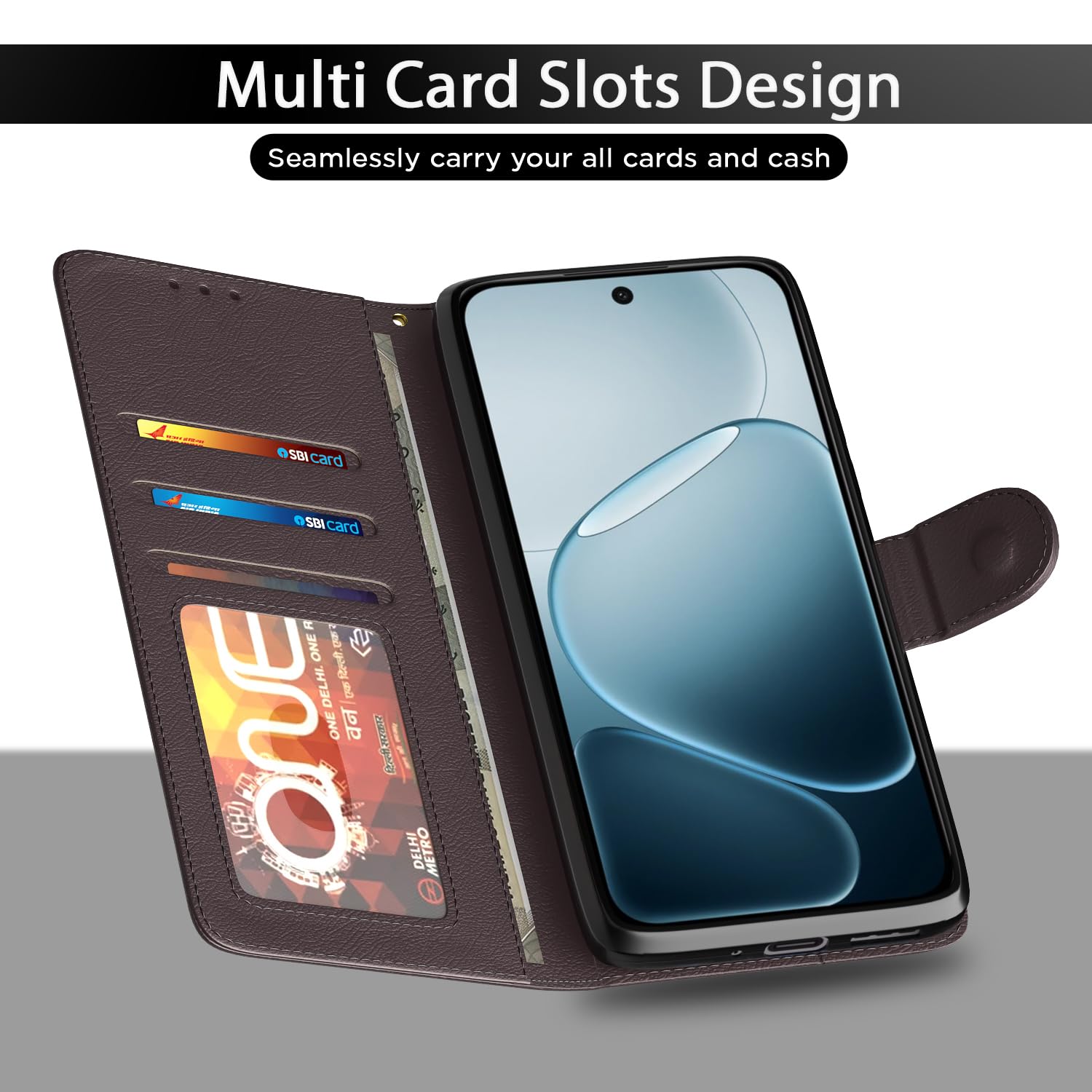 Pikkme Oppo F31 Pro Plus 5G Wallet coffee flip cover – photo 5