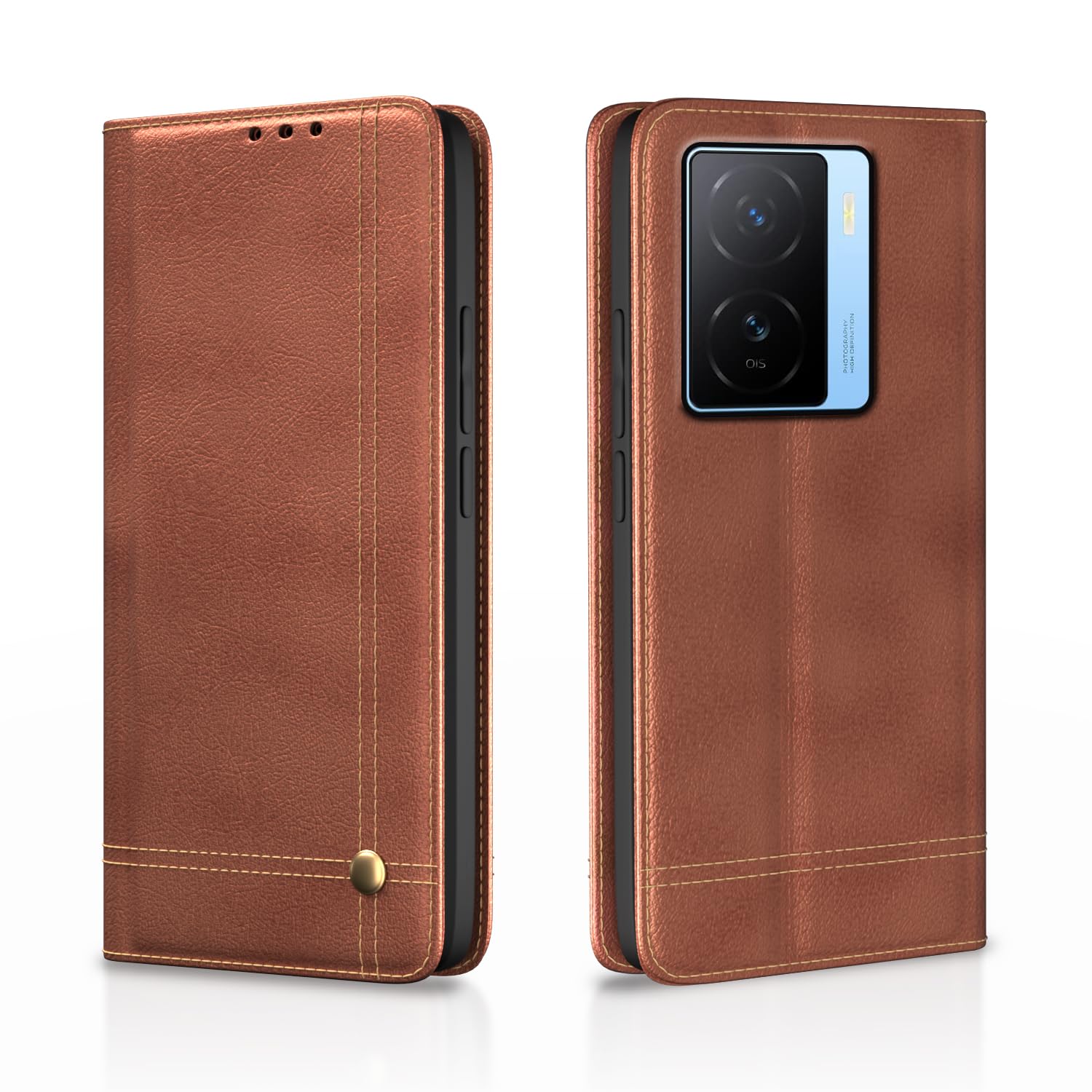 Pikkme brown flip cover for iQOO Z7/Z7s 5G