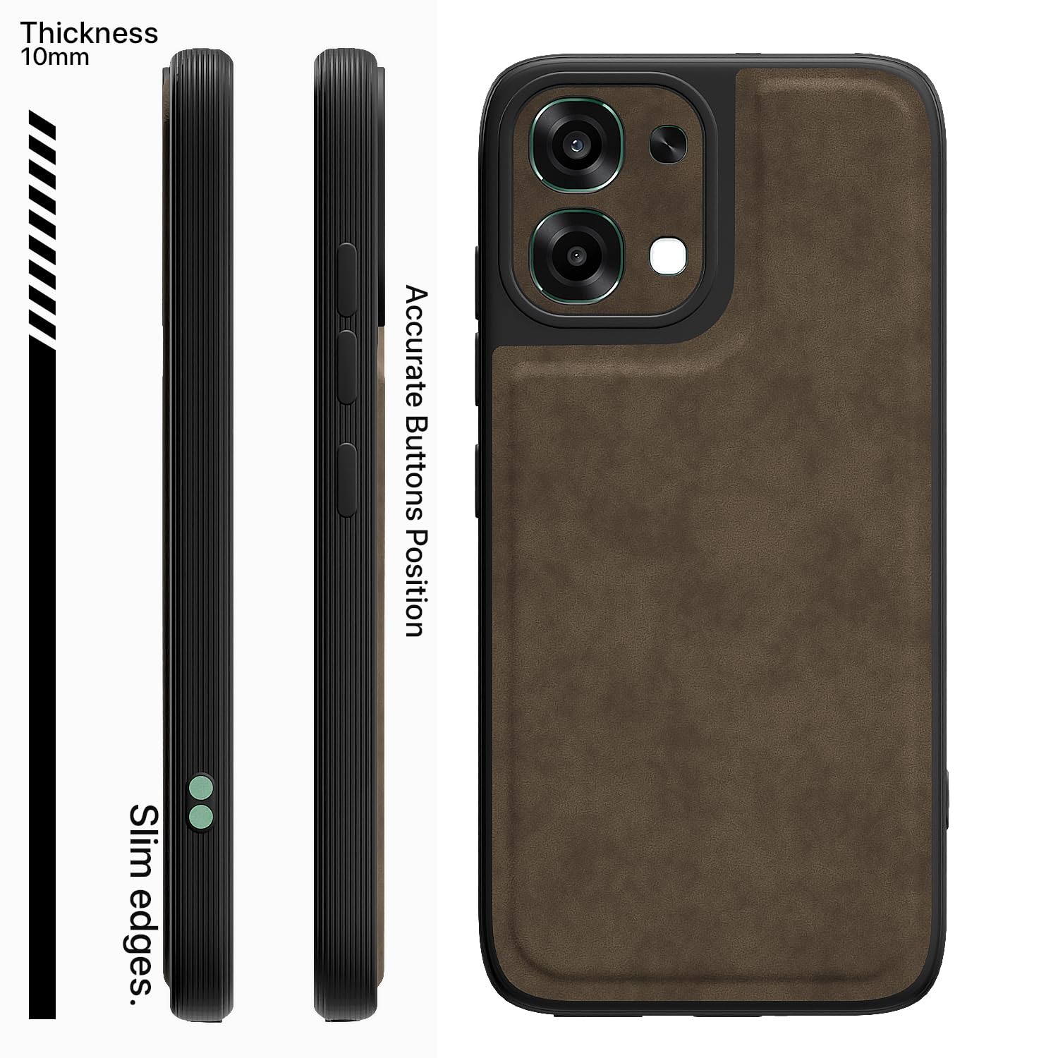 Pikkme coffee Leather back cover for Oppo F31/F33 5G – photo 3