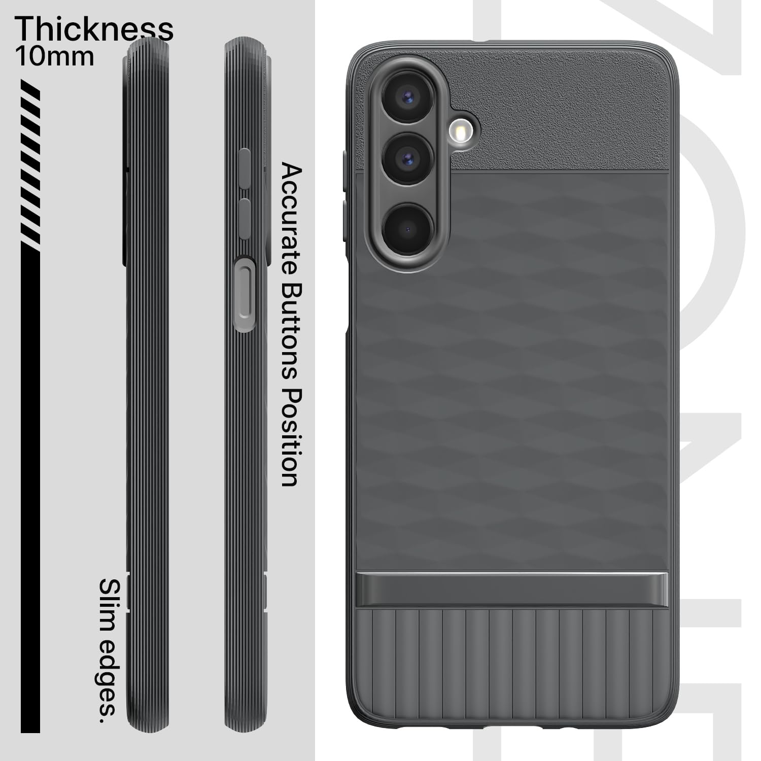 Pikkme Samsung Galaxy M36 5G Shockproof Soft Flexible Gencase Back cover (Grey)