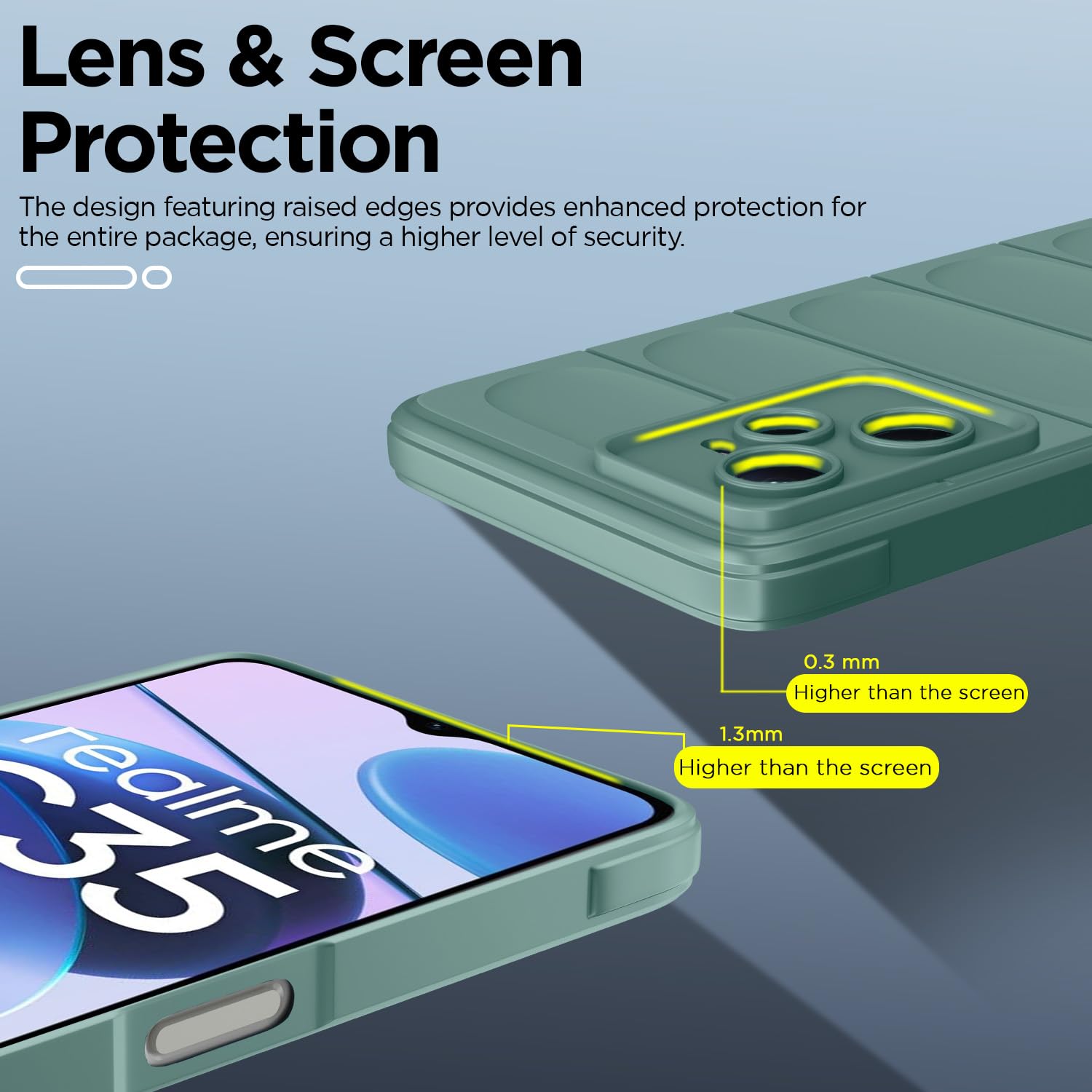 Pikkme green Liquid Silicone phone cover for Realme C35 – photo 3