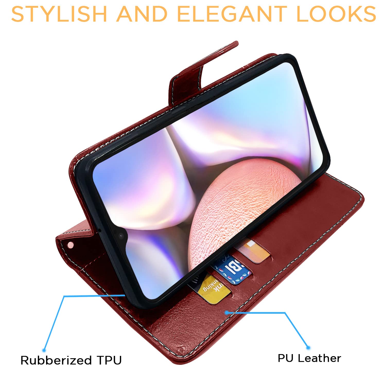 Samsung A10s mobile flip cover in brown & coffee by Pikkme – photo 5