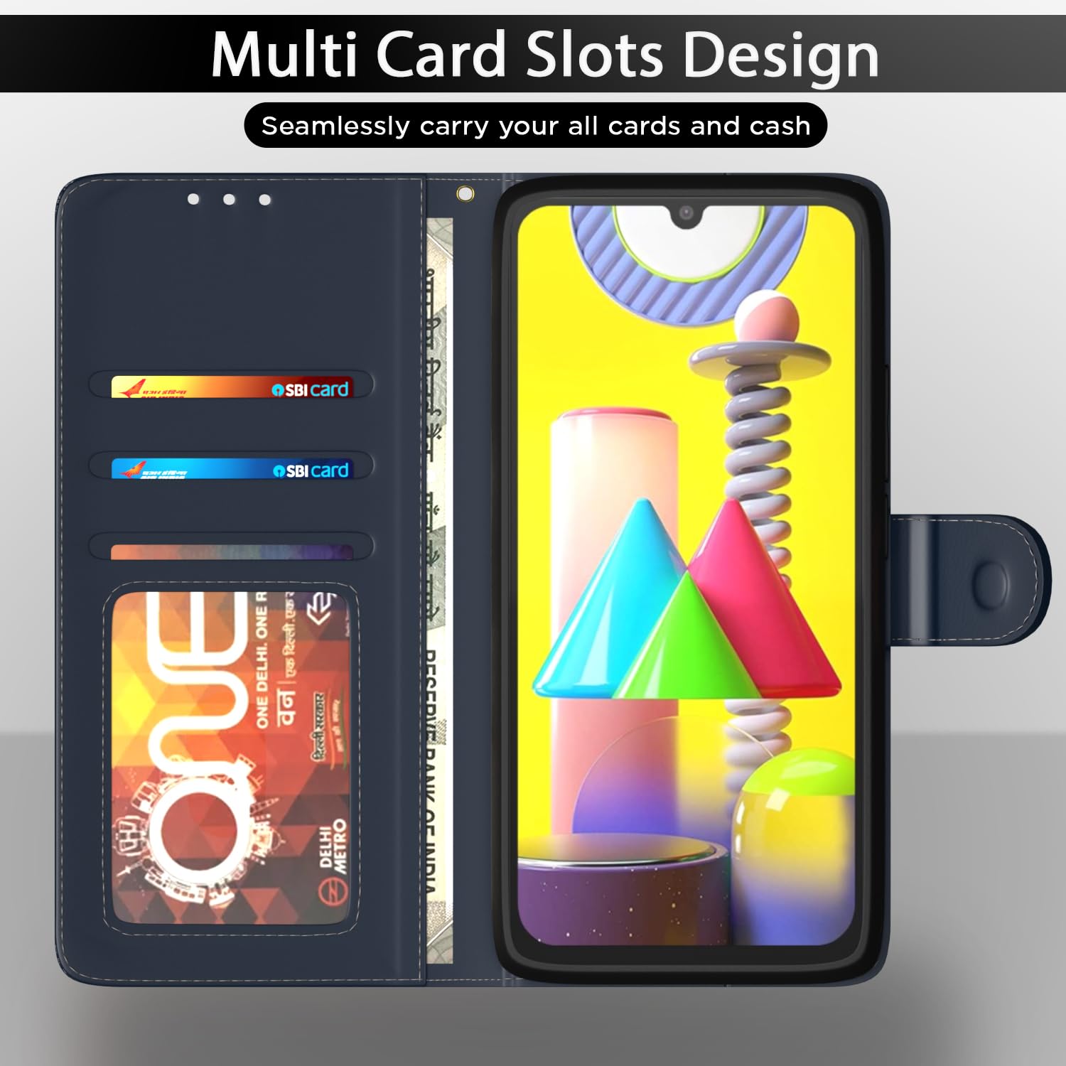 Pikkme blue Wallet wallet flip cover for Samsung M31/F41/M31 Prime – photo 5