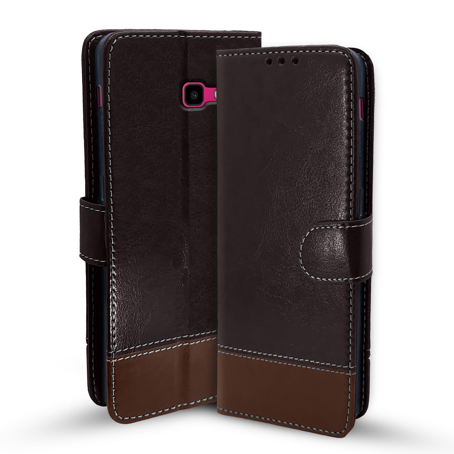 Pikkme coffee & brown Magnetic wallet flip cover for Samsung J4 Plus/J4