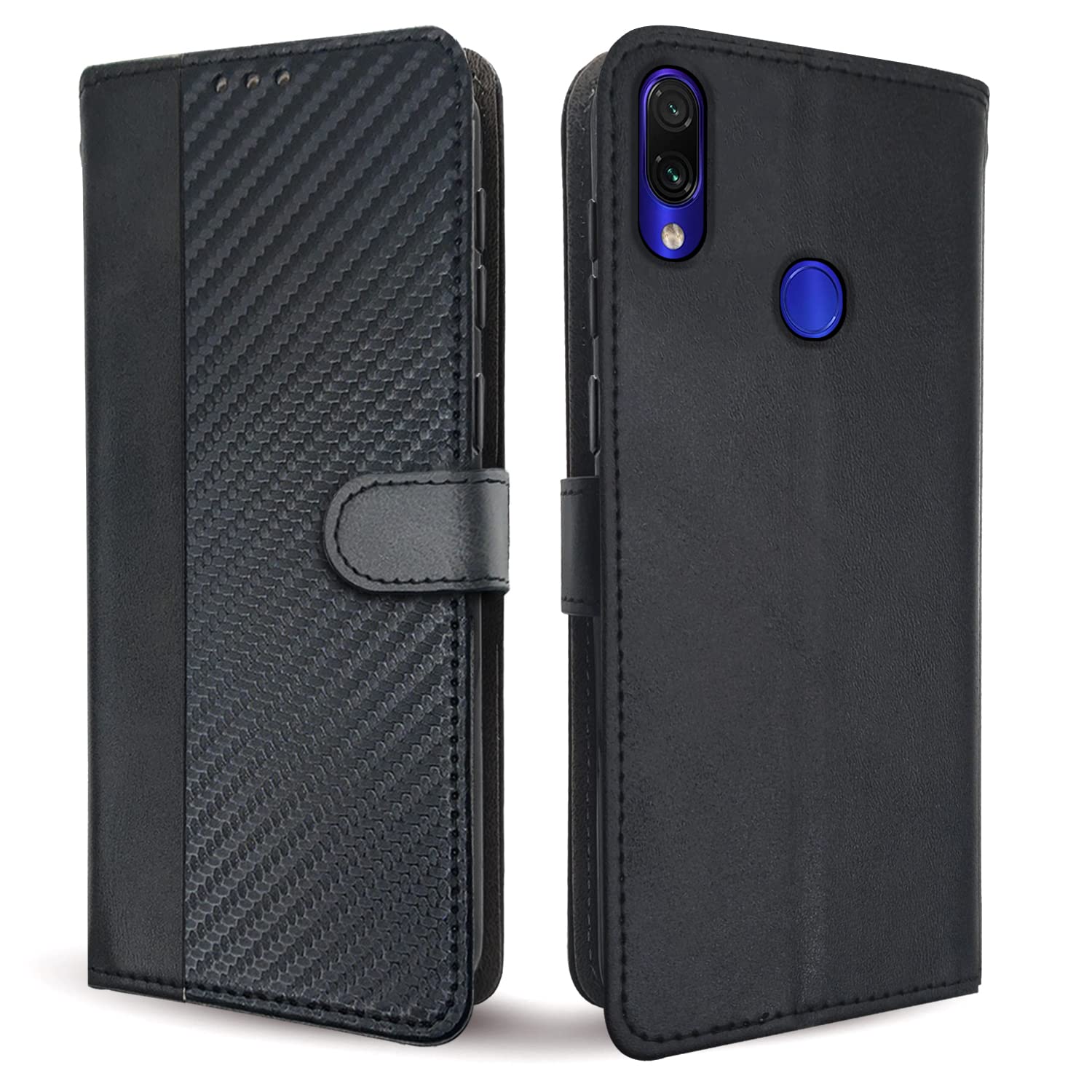Pikkme black mobile flip cover for Redmi Note 7/Note 7 Pro/Note 7s