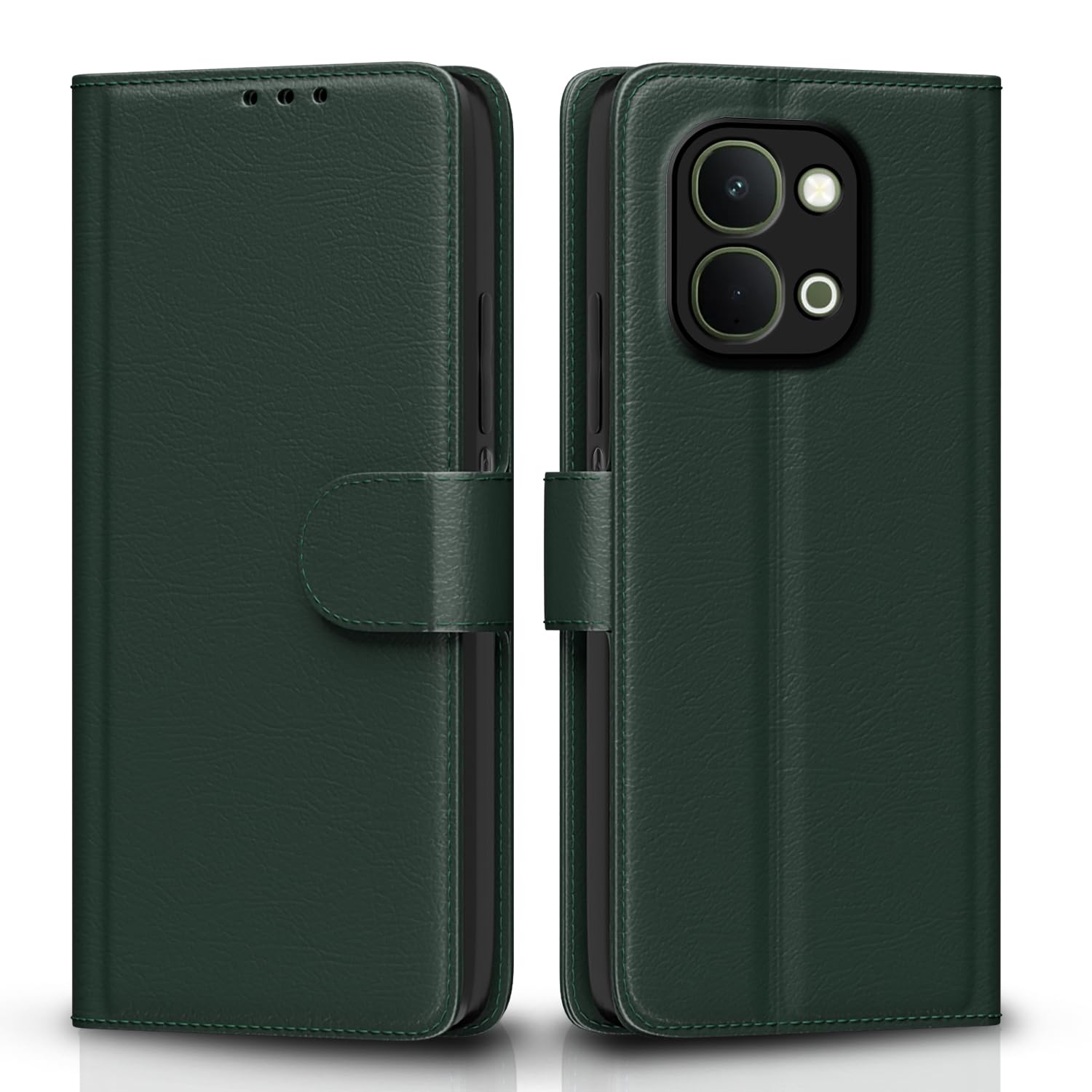 Vivo T5x/Y51 Pro/iQOO Z11x 5G wallet flip cover in green by Pikkme