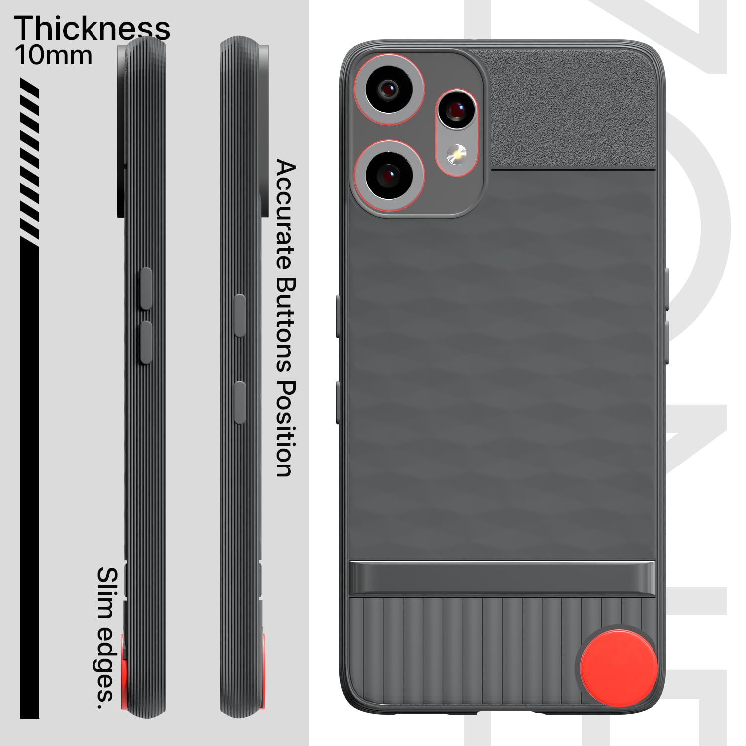 Pikkme CMF by Nothing Phone 2 Pro 5G Shockproof Soft Flexible Gencase Back Cover (Grey)