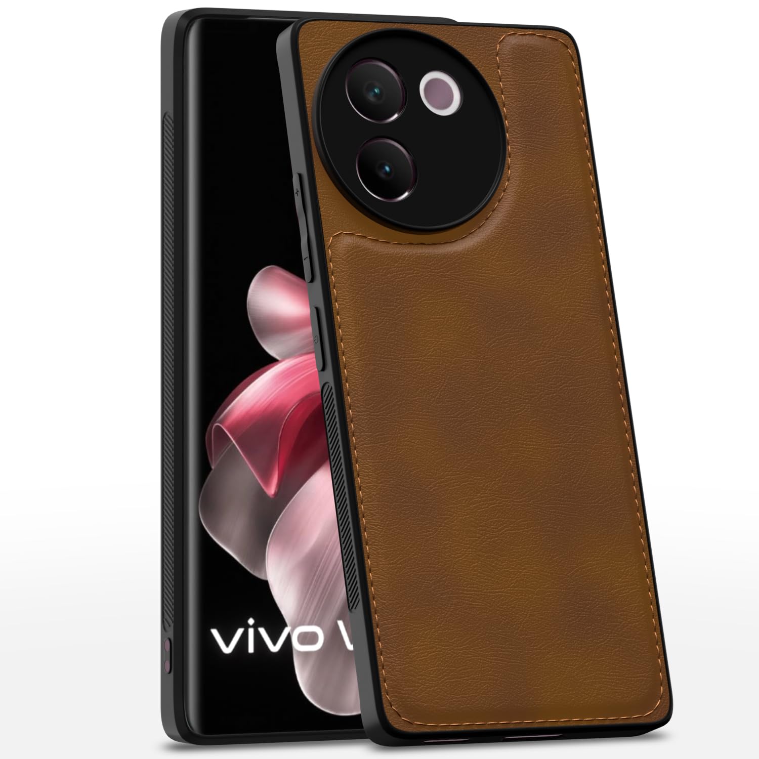 Vivo V30e 5G Leather Back Cover – Brown