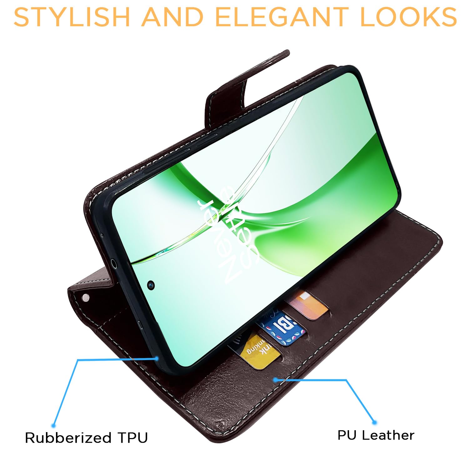 Pikkme OnePlus Nord Ce 4 5GContrast Flip Cover (Coffee)