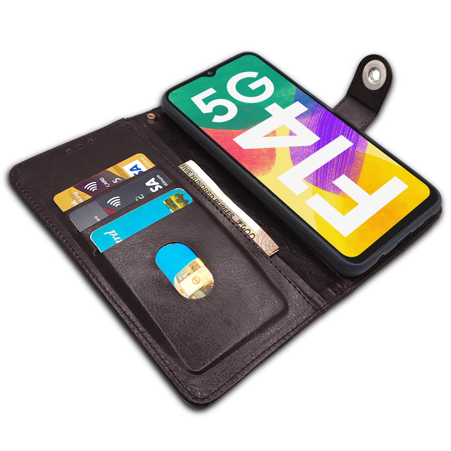 Samsung F14 5G Button mobile flip cover in coffee by Pikkme – photo 3