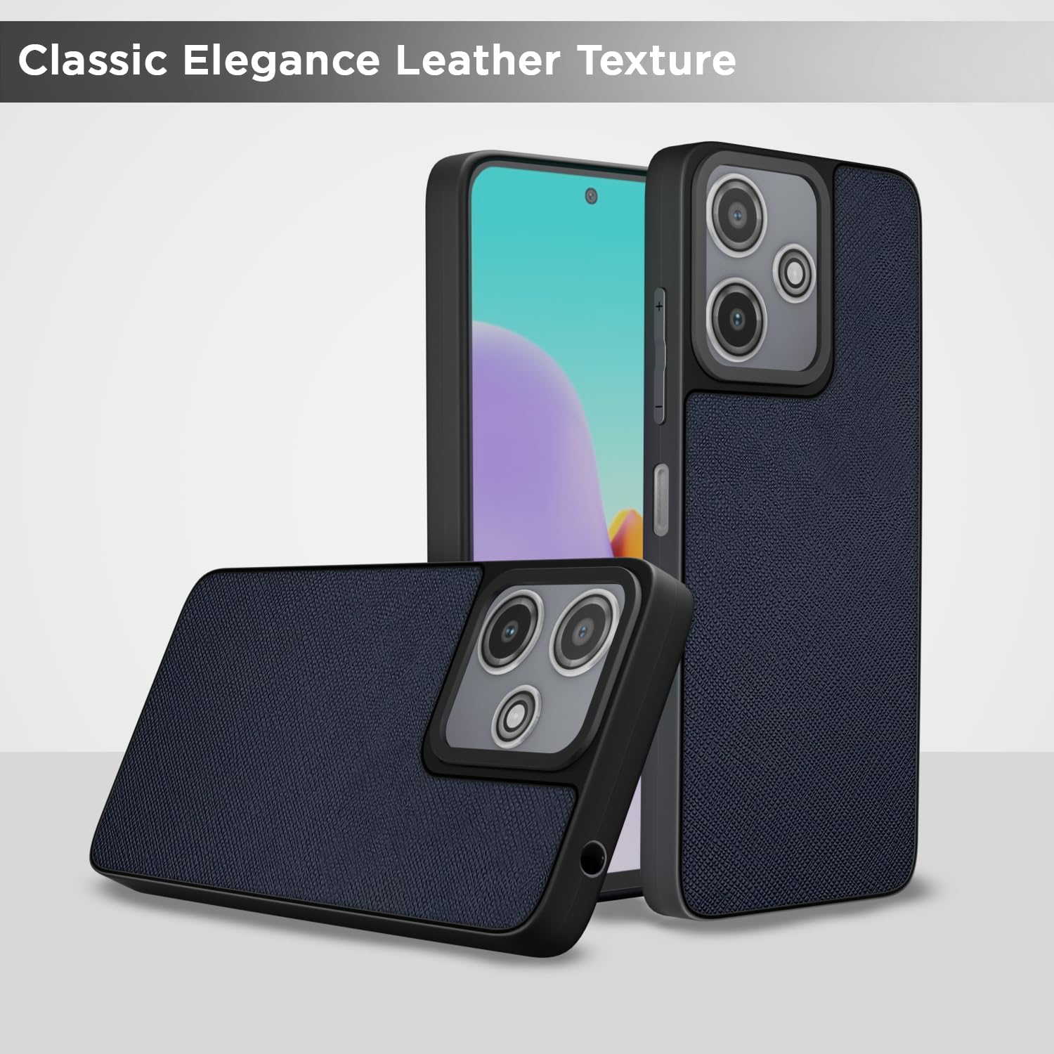 Pikkme blue Leatherback mobile cover for Redmi 12 5G/4G/Poco M6 Pro 5G – photo 6