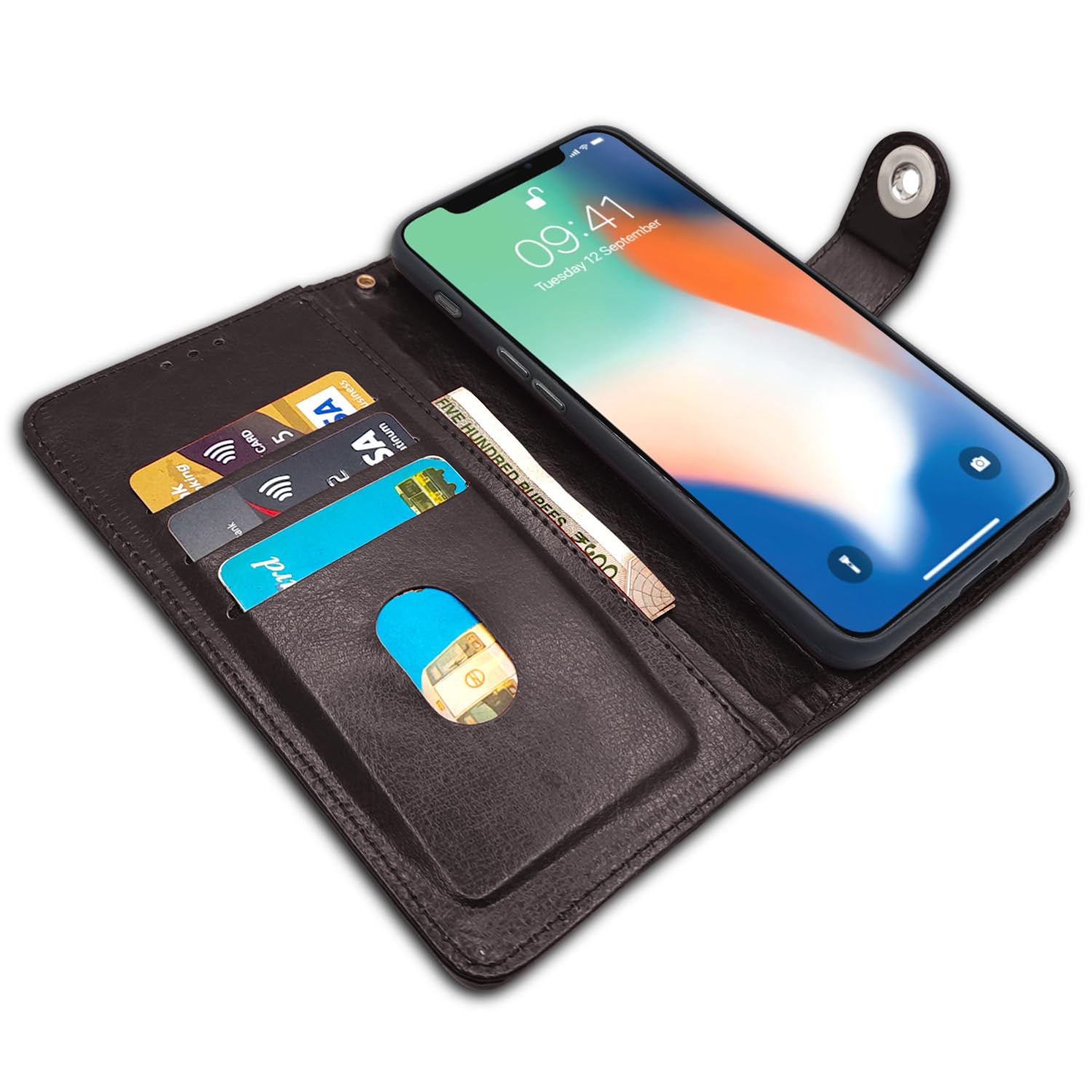 Pikkme iPhone X/XS Button coffee mobile flip cover – photo 3