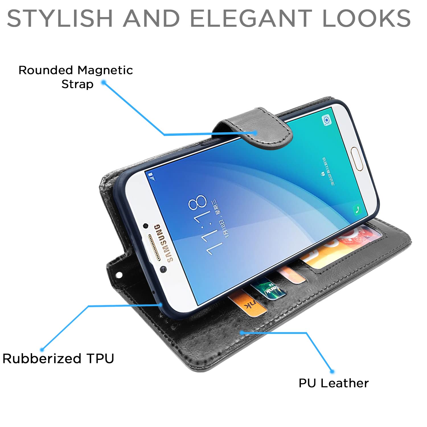 Pikkme Samsung C7 Pro black flip case – photo 5