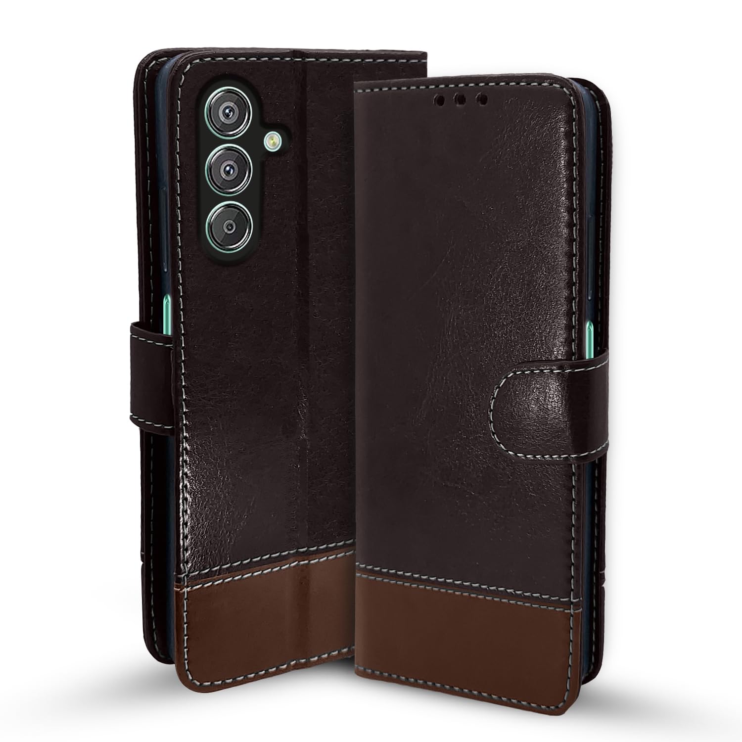 Samsung F15/M15/M15 Prime 5G Magnetic wallet flip cover in coffee & brown by Pikkme
