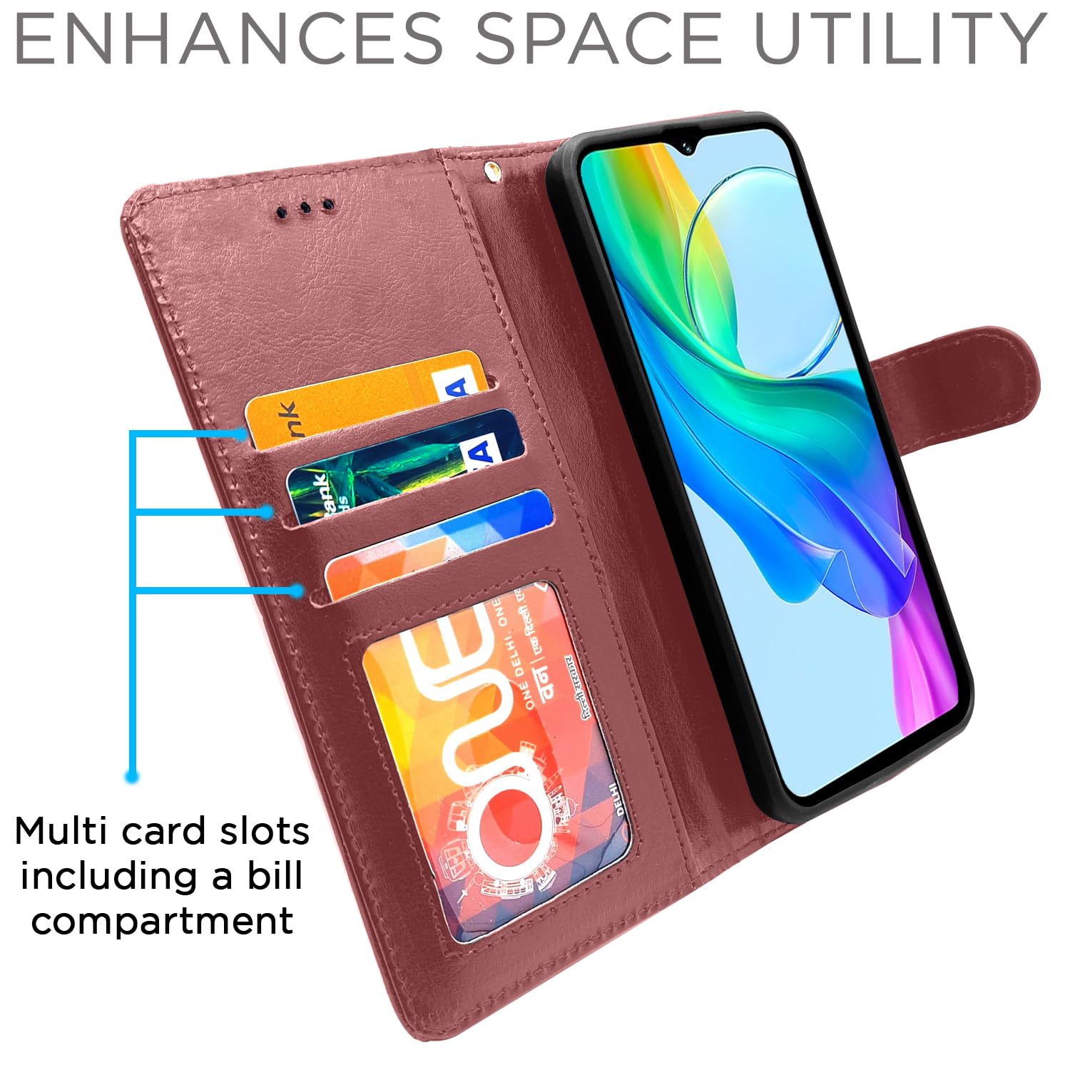 Pikkme Vivo Y03 4G Vintage Back Cover (Brown)