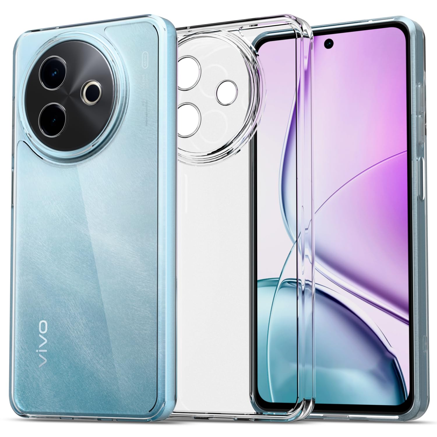 Pikkme Vivo Y39 5G Crystal Clear Hard Back PC + TPU Back Cover (Transparent)