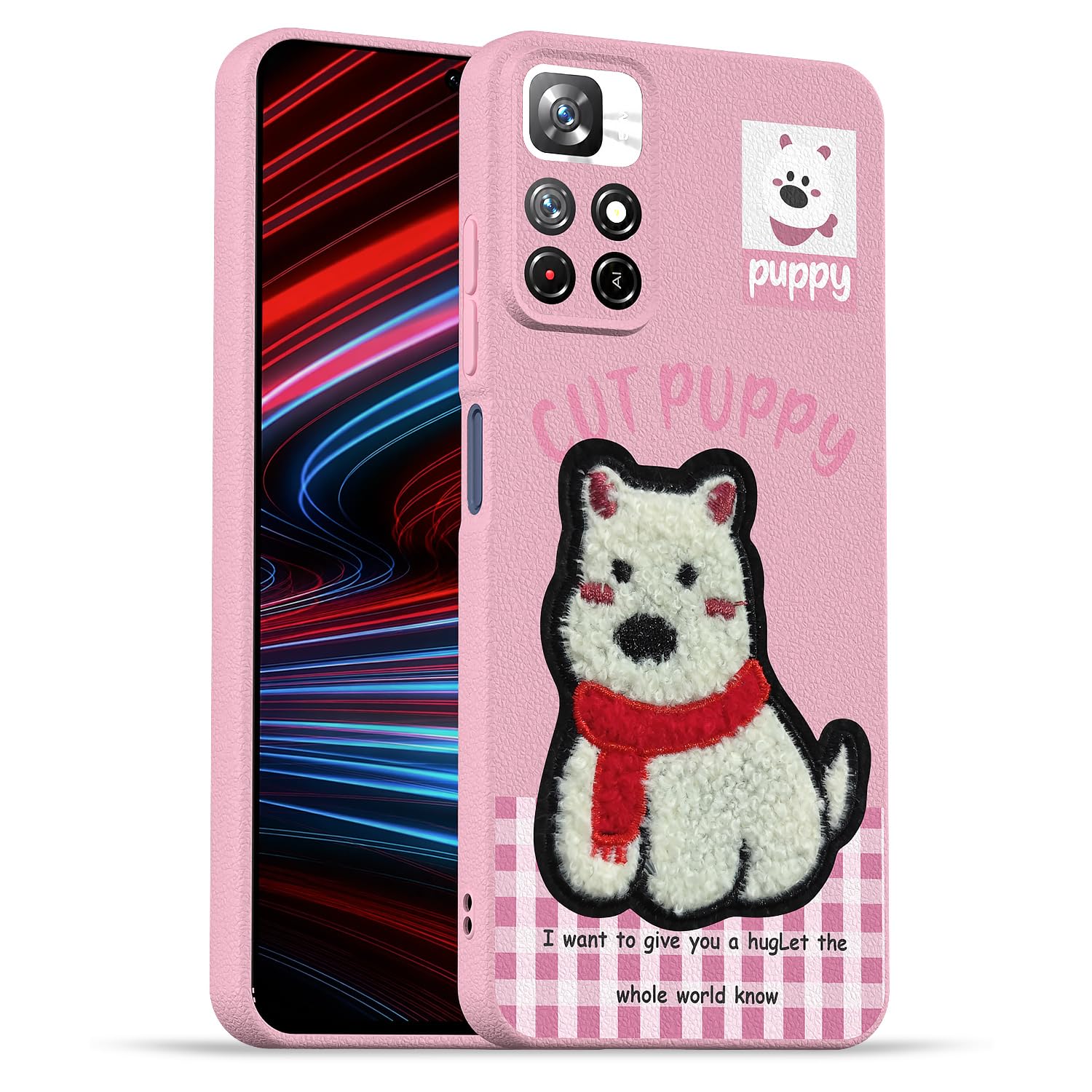 Pink Plush Patch phone cover for Redmi Note 11T/Poco M4 Pro 5G – Pikkme