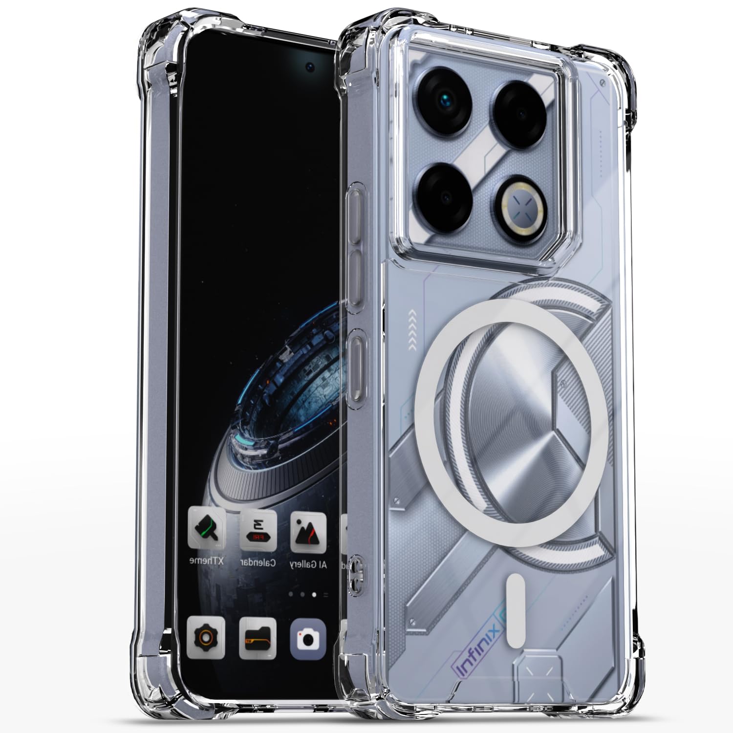 Pikkme transparent mag-safe MagSafe mobile back cover for Infinix GT 20 Pro 5G