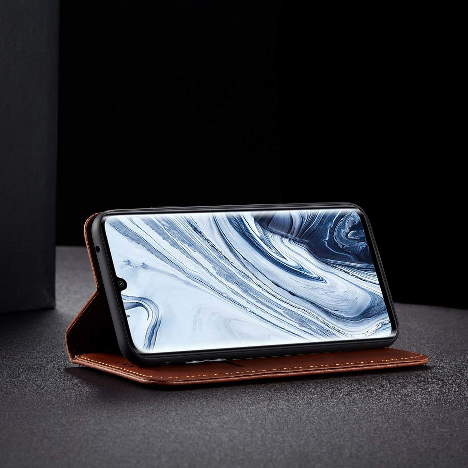 Pikkme Samsung Galaxy M12 / F12 / A12 Magnetic Flip Cover (Brown)