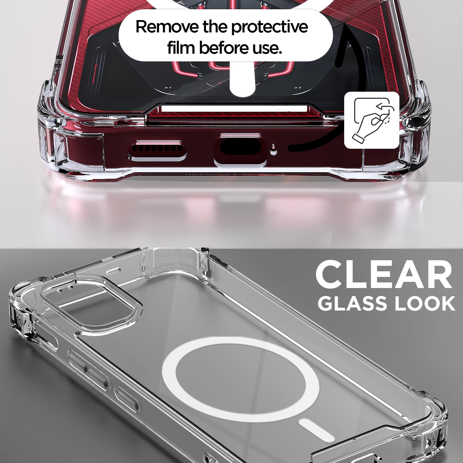 Pikkme transparent mag-safe MagSafe back cover for Infinix GT 50 Pro 5G – photo 3