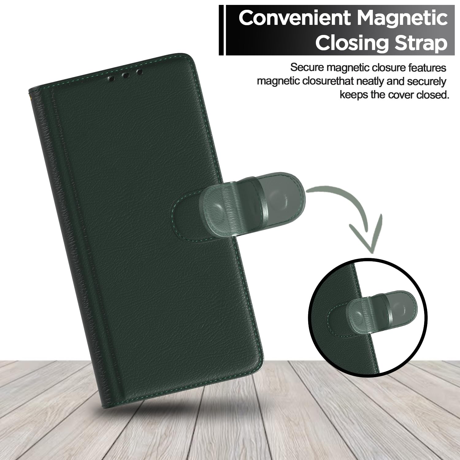 Pikkme Redmi 12 5G / Poco M6 Pro 5G Vintage Flip Cover |Green