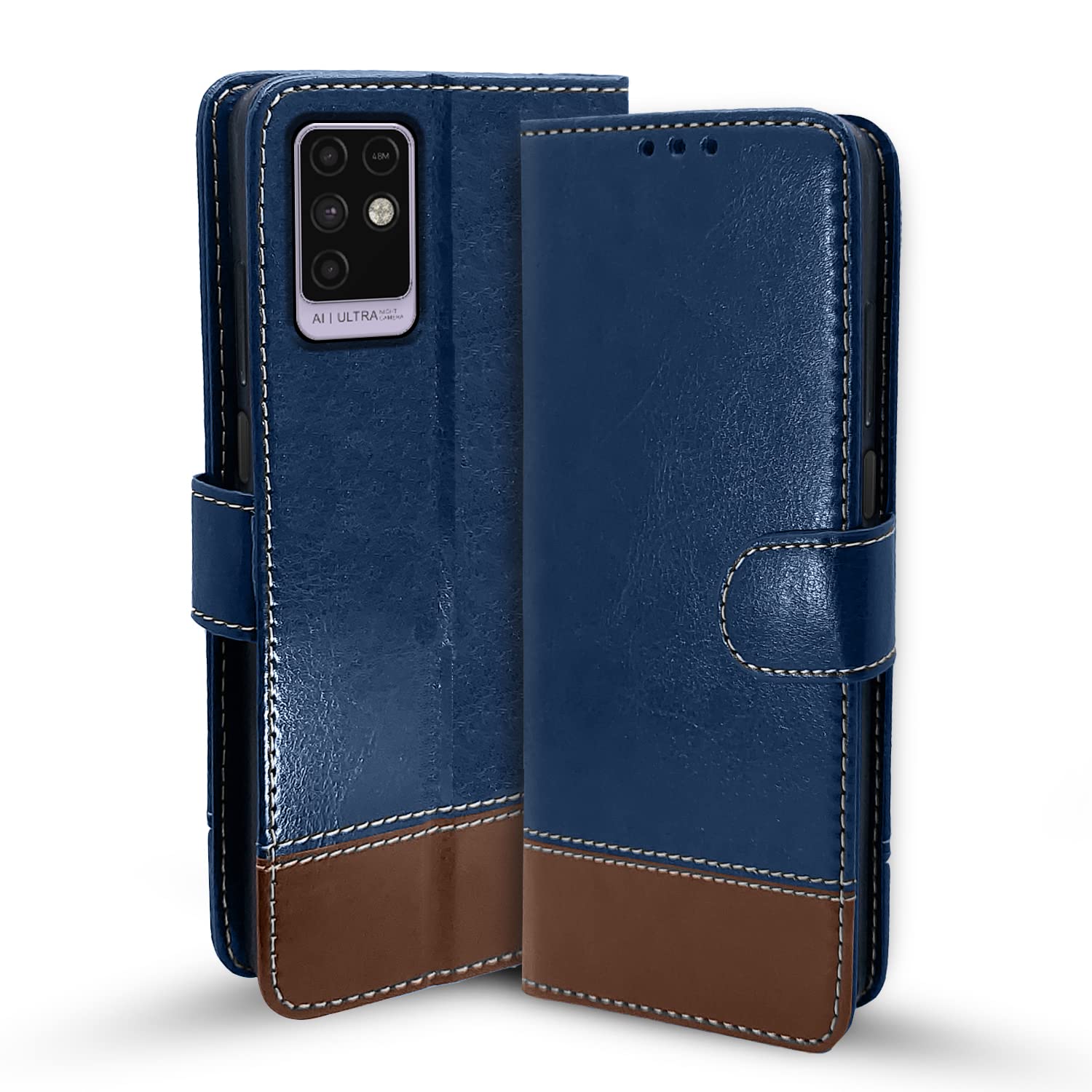 Blue & brown flip cover for Infinix Note 10 – Pikkme