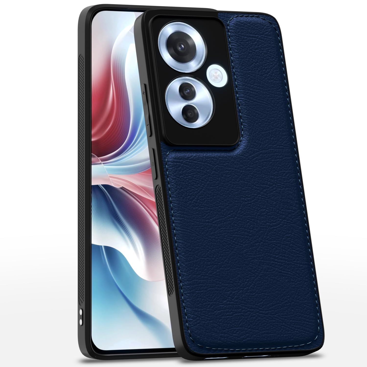 Oppo F25 Pro 5G LeatherBack Back Cover – Blue