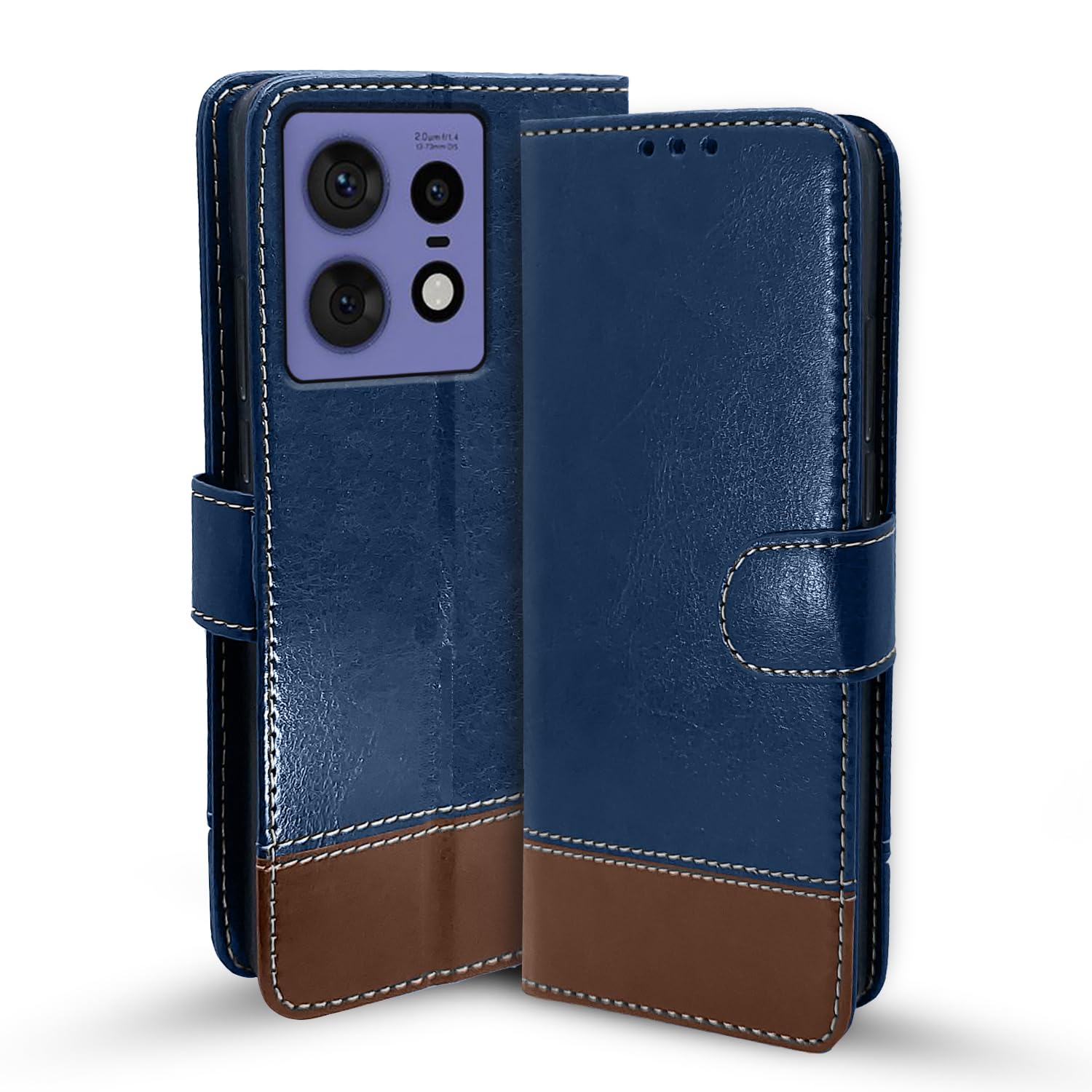 Blue & brown flip case for Moto Edge 50 Pro 5G – Pikkme