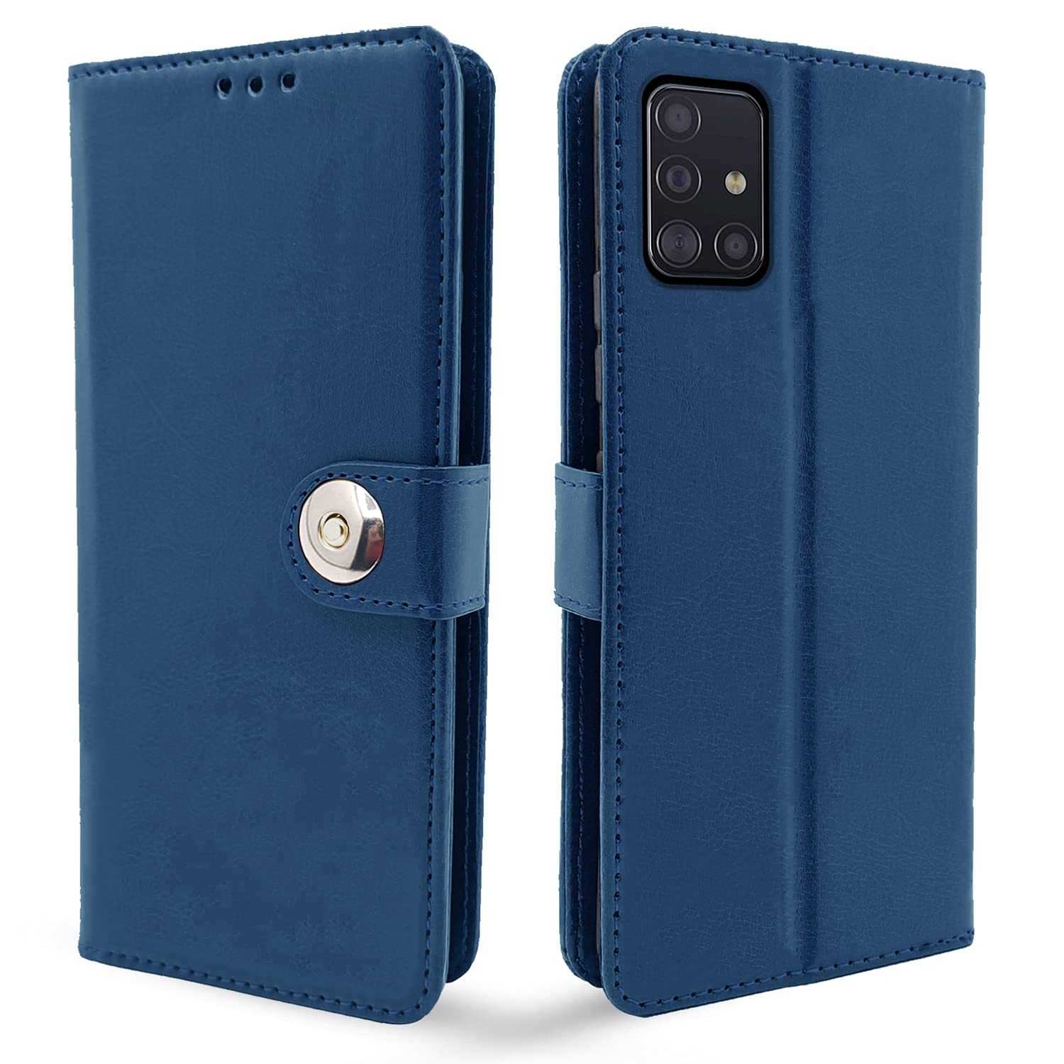 Samsung Galaxy A51 Button Flip Cover -Blue